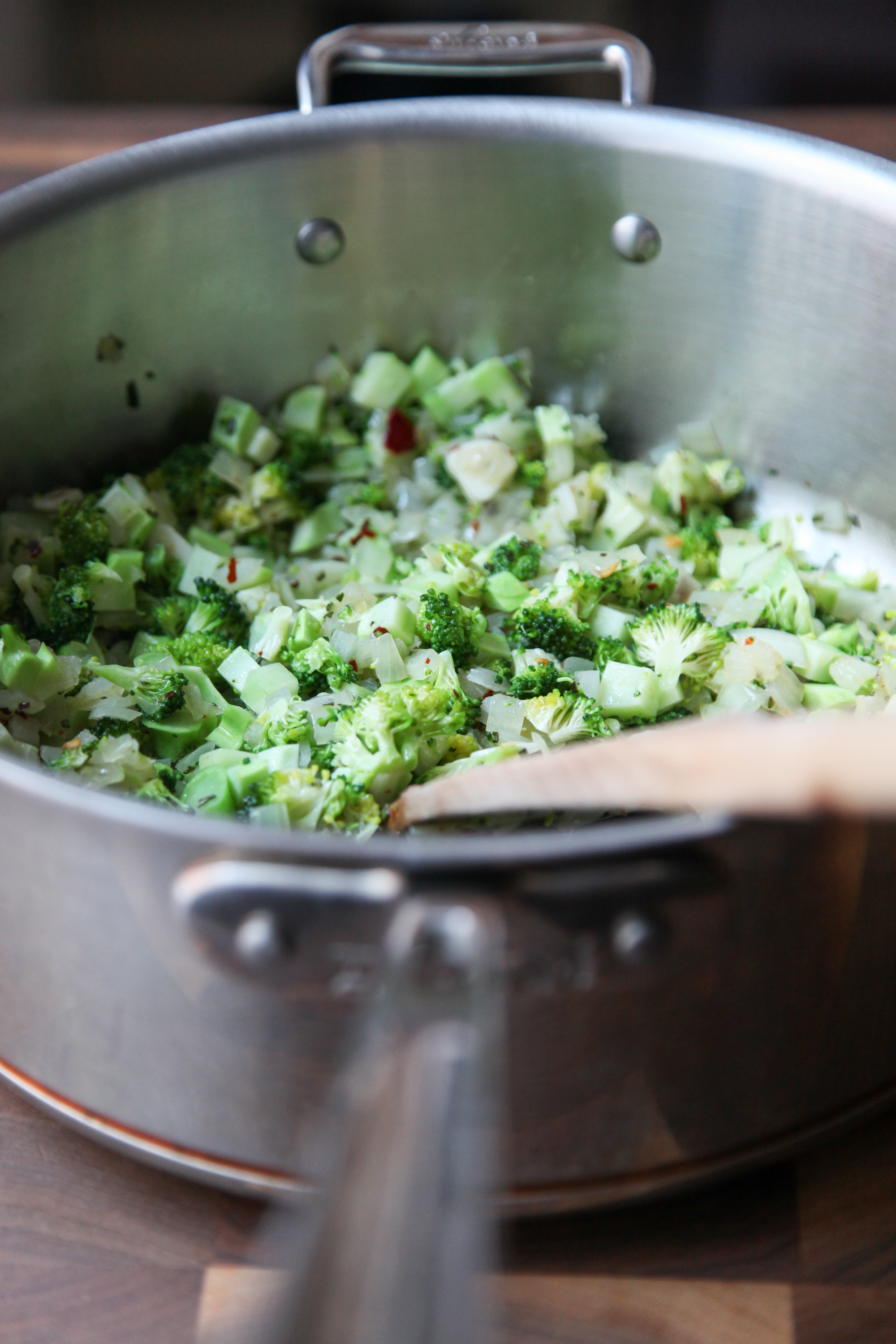 Cooking Broccoli and Onions