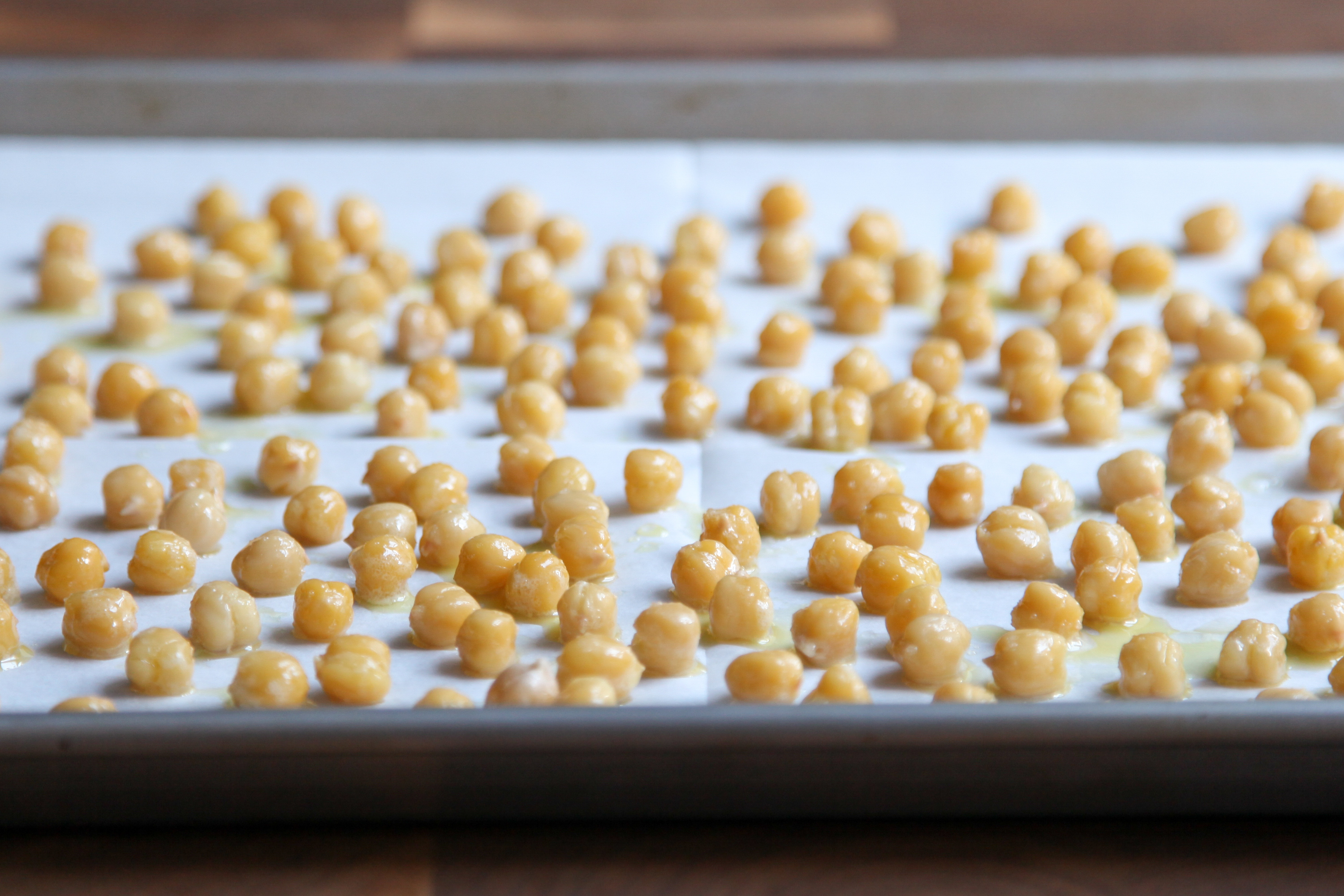 Chickpeas on a sheet pan