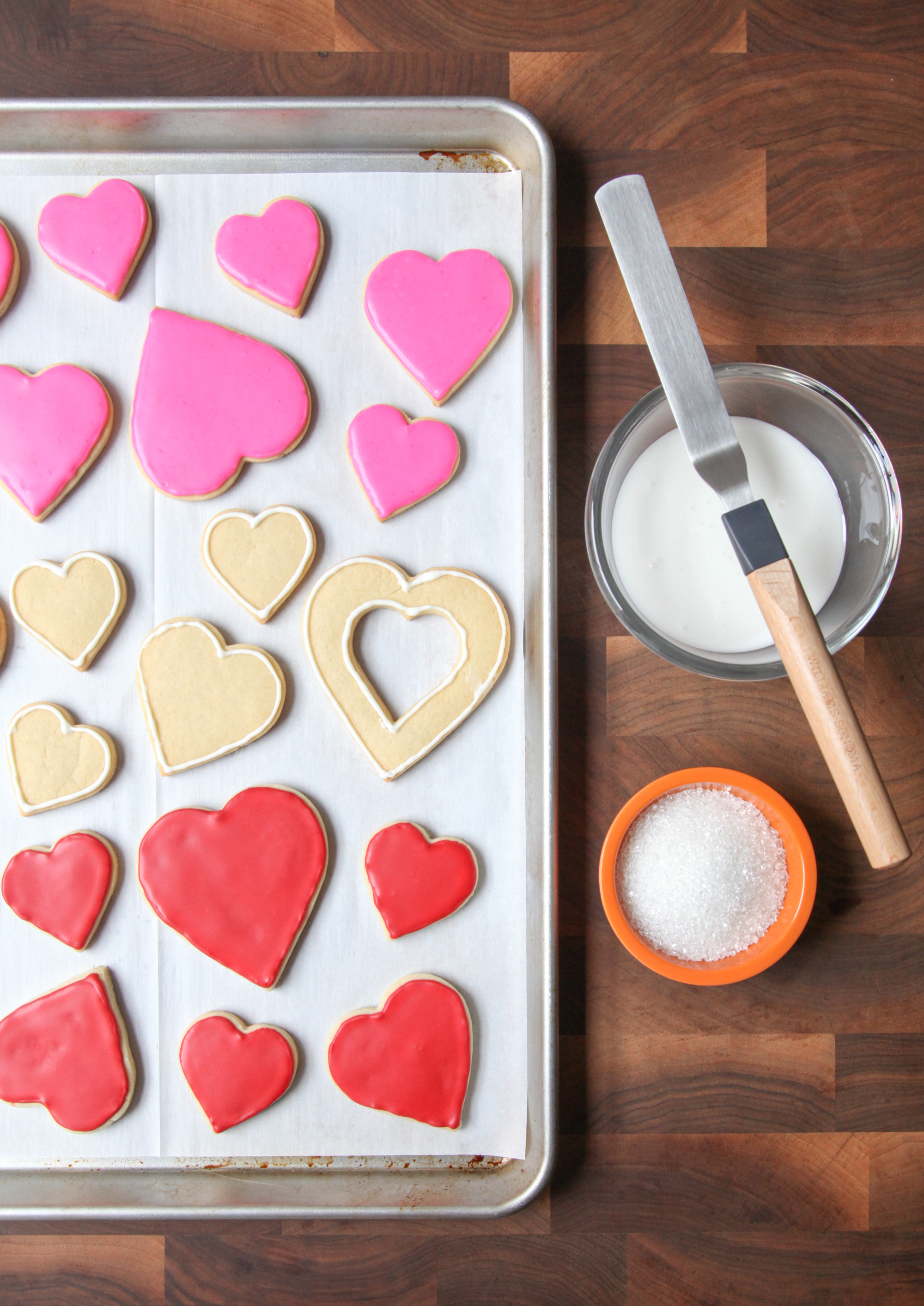 Decorating Valentine's Day sugar cookies