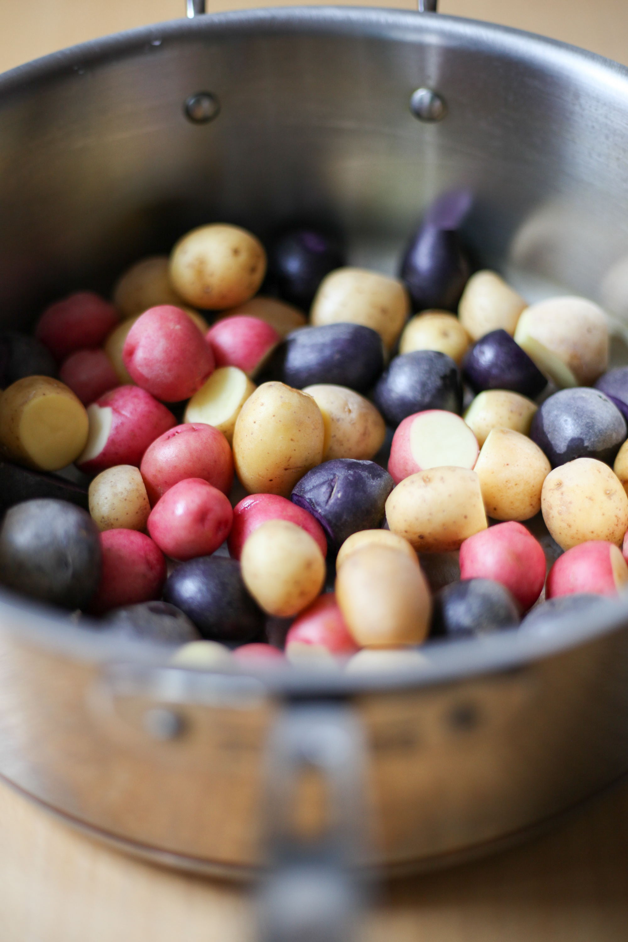 Mini rainbow potatoes