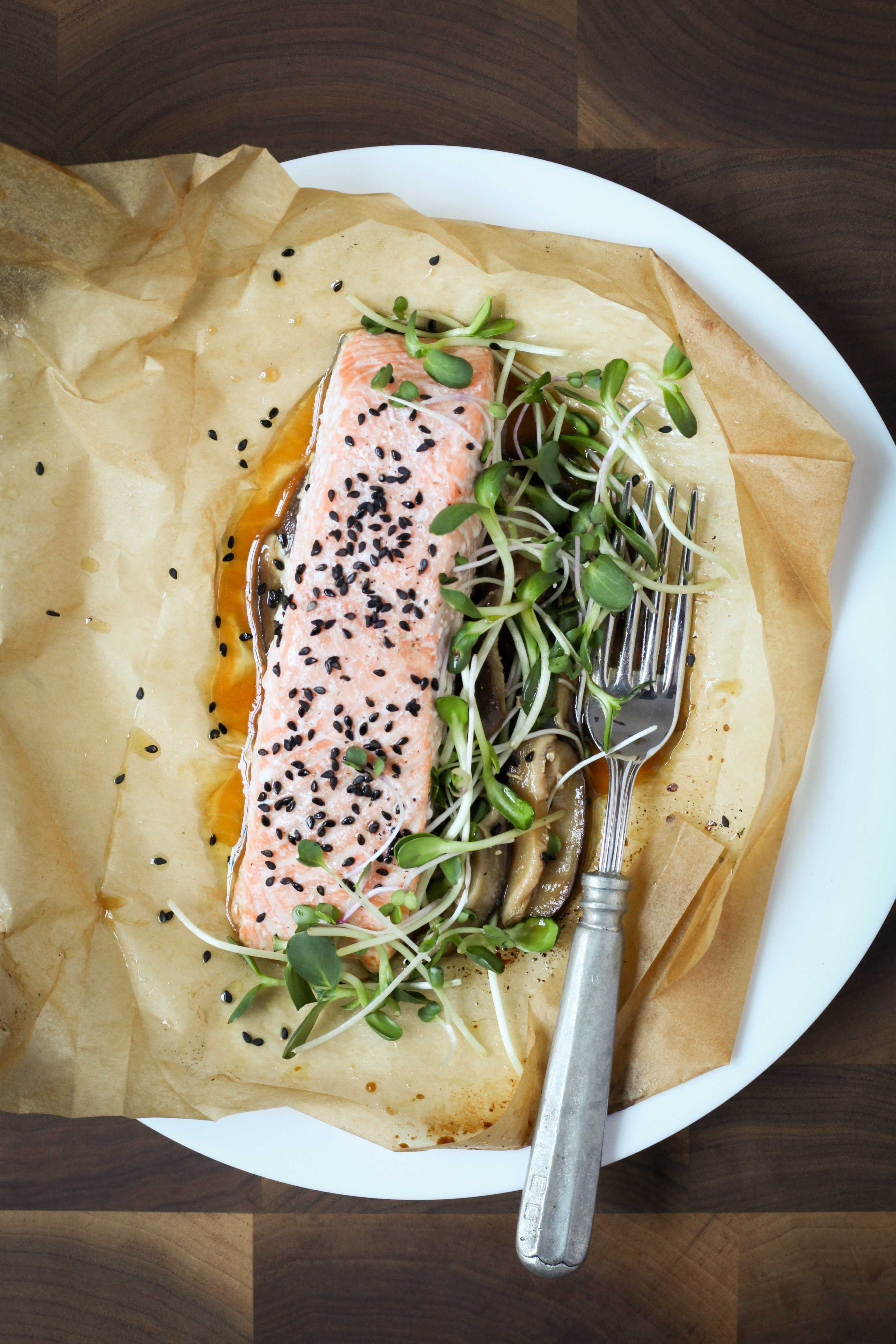 One-Pan Sesame Salmon With Shiitake Mushrooms | amodestfeast.com | A Modest Feast