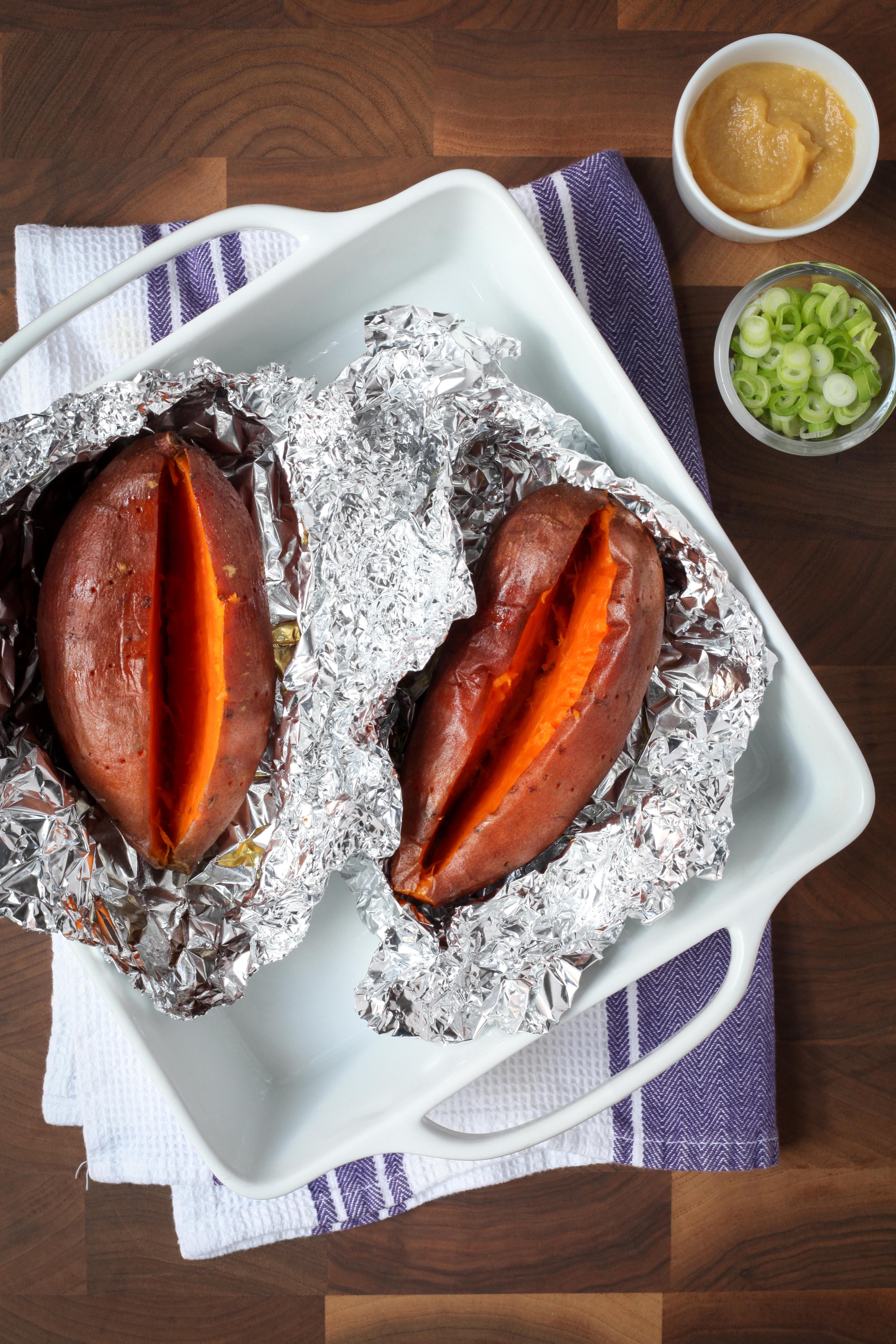 Baked-Sweet-Potatoes-With-Miso-Butter-and-Scallions