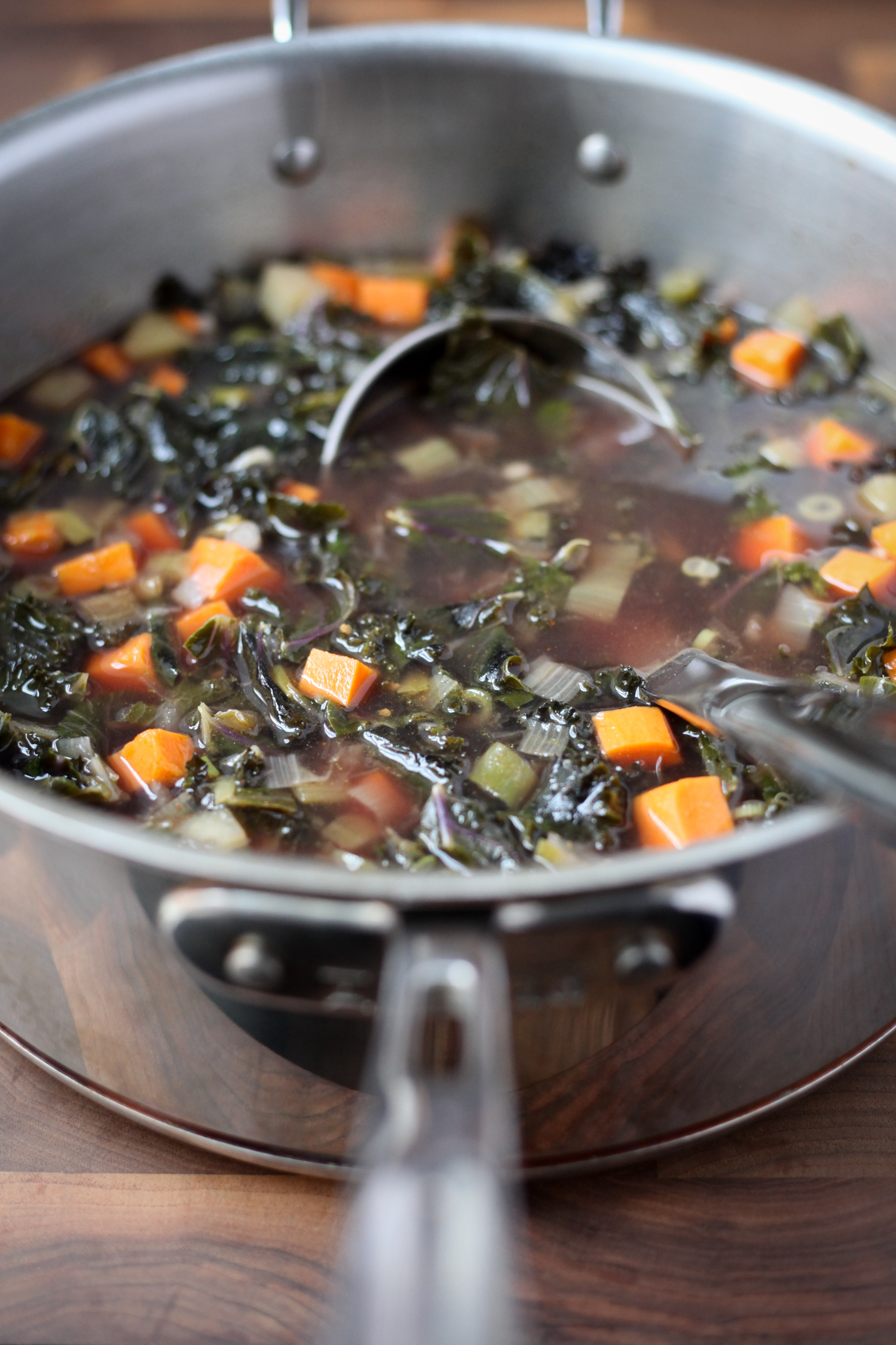 Kale and Sweet Potato Soup With Cumin and Lemon | amodestfeast.com | @amodestfeast