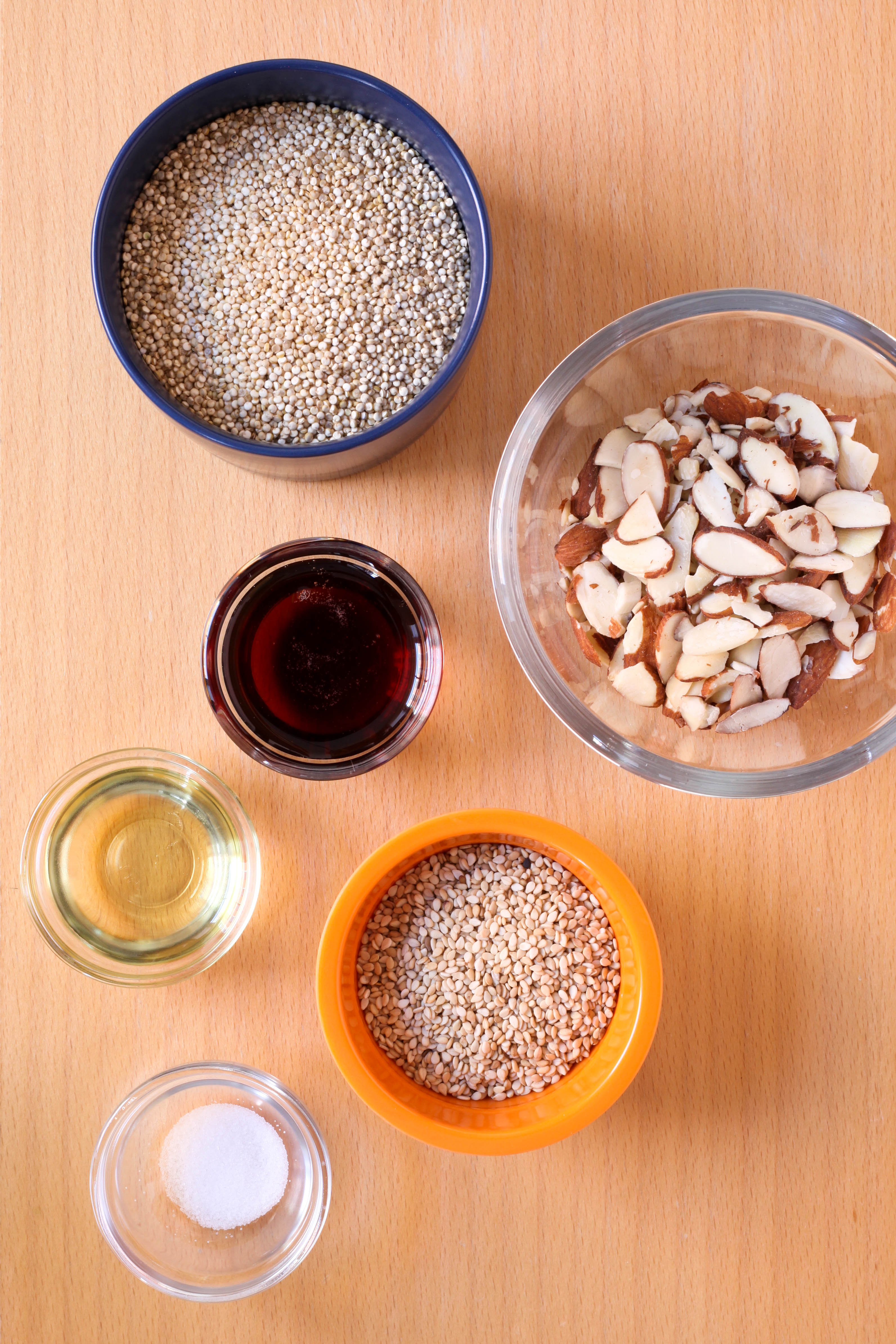 Crispy quinoa ingredients