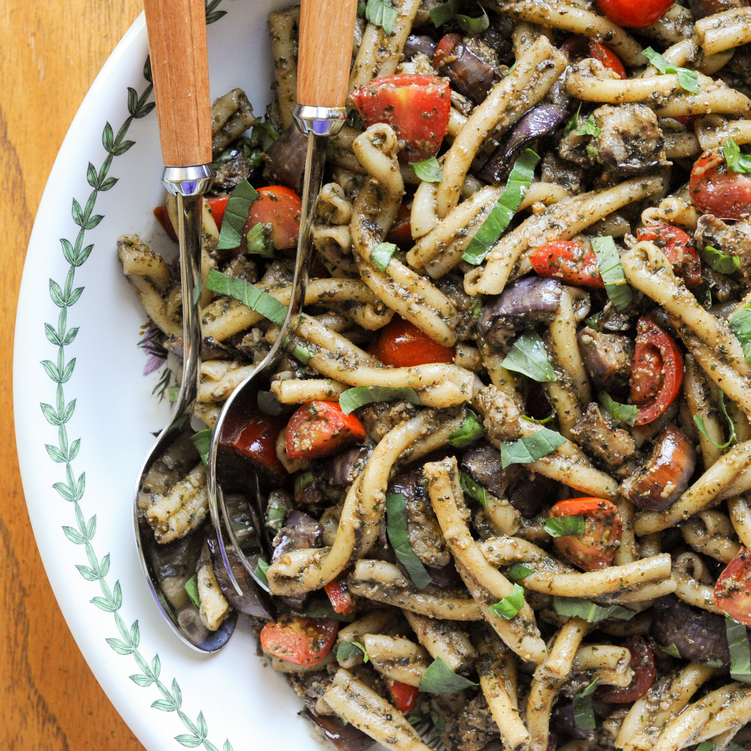 Pesto Pasta With Grilled Eggplant and Cherry Tomatoes | amodestfeast.com | @amodestfeast