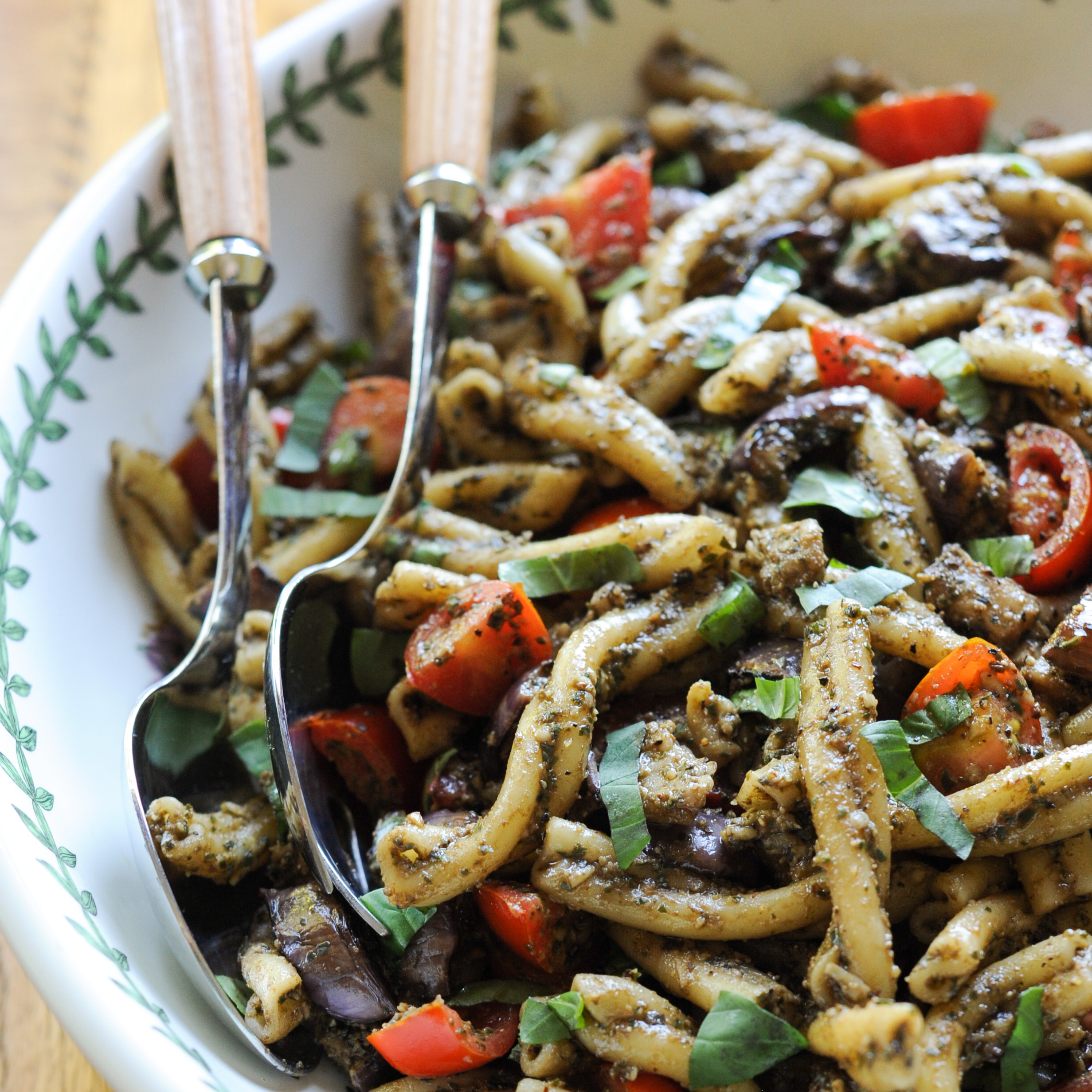 Pesto Pasta With Grilled Eggplant and Cherry Tomatoes | amodestfeast.com | @amodestfeast