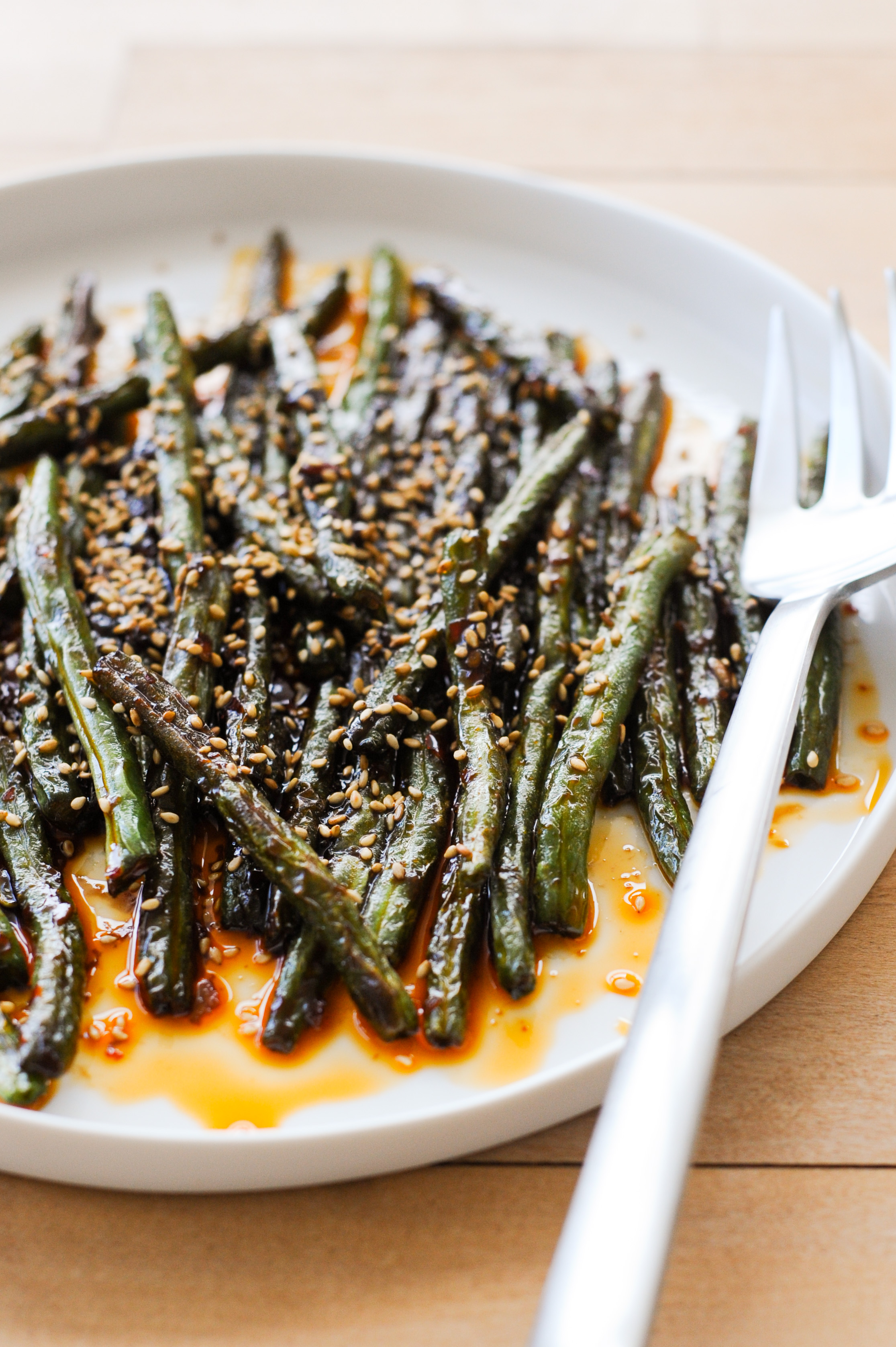 Szechuan-Style Green Beans | amodestfeast.com | @amodestfeast