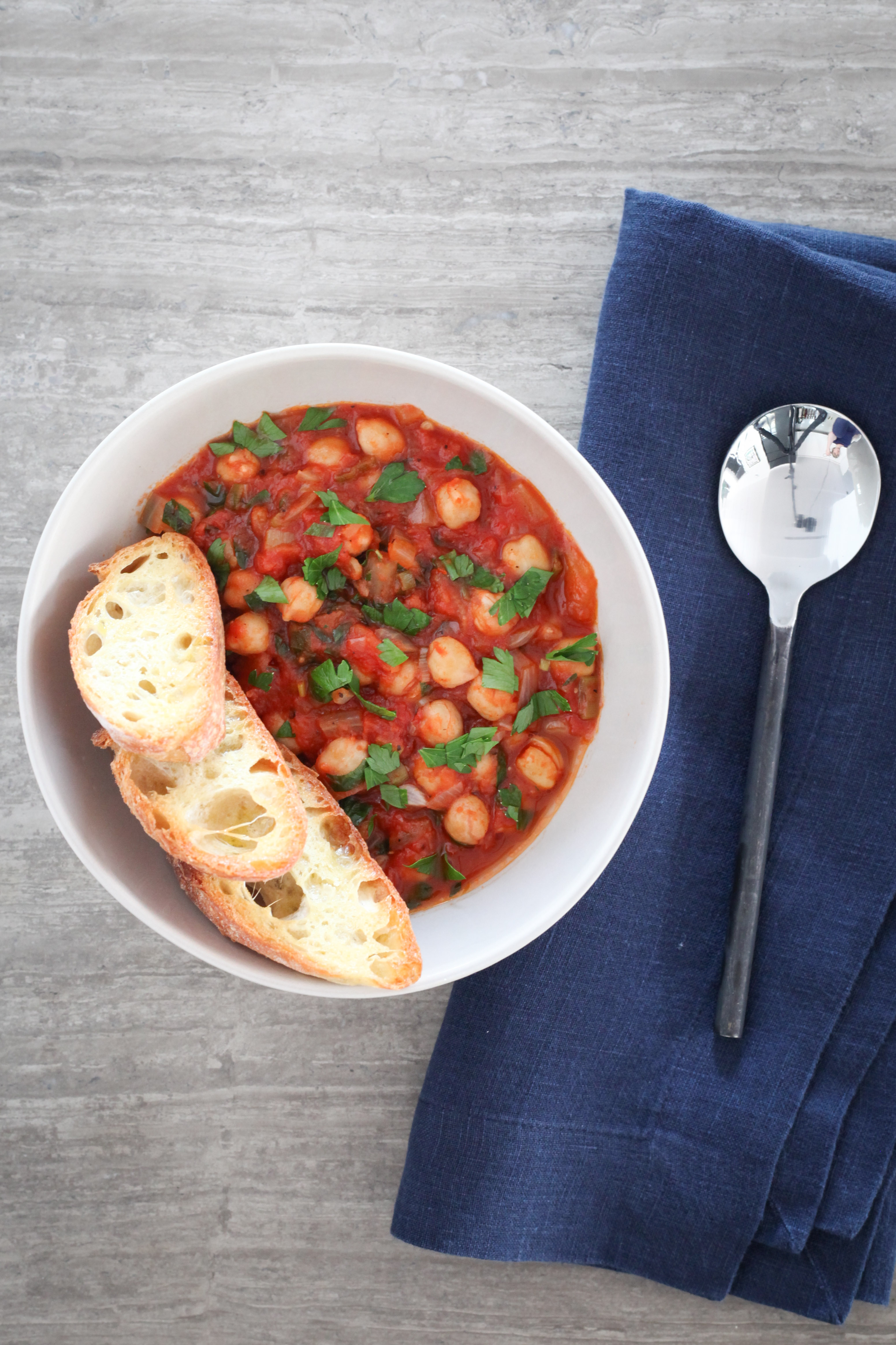 Spicy Chickpea-Tomato Ragout | amodestfeast.com | @amodestfeast