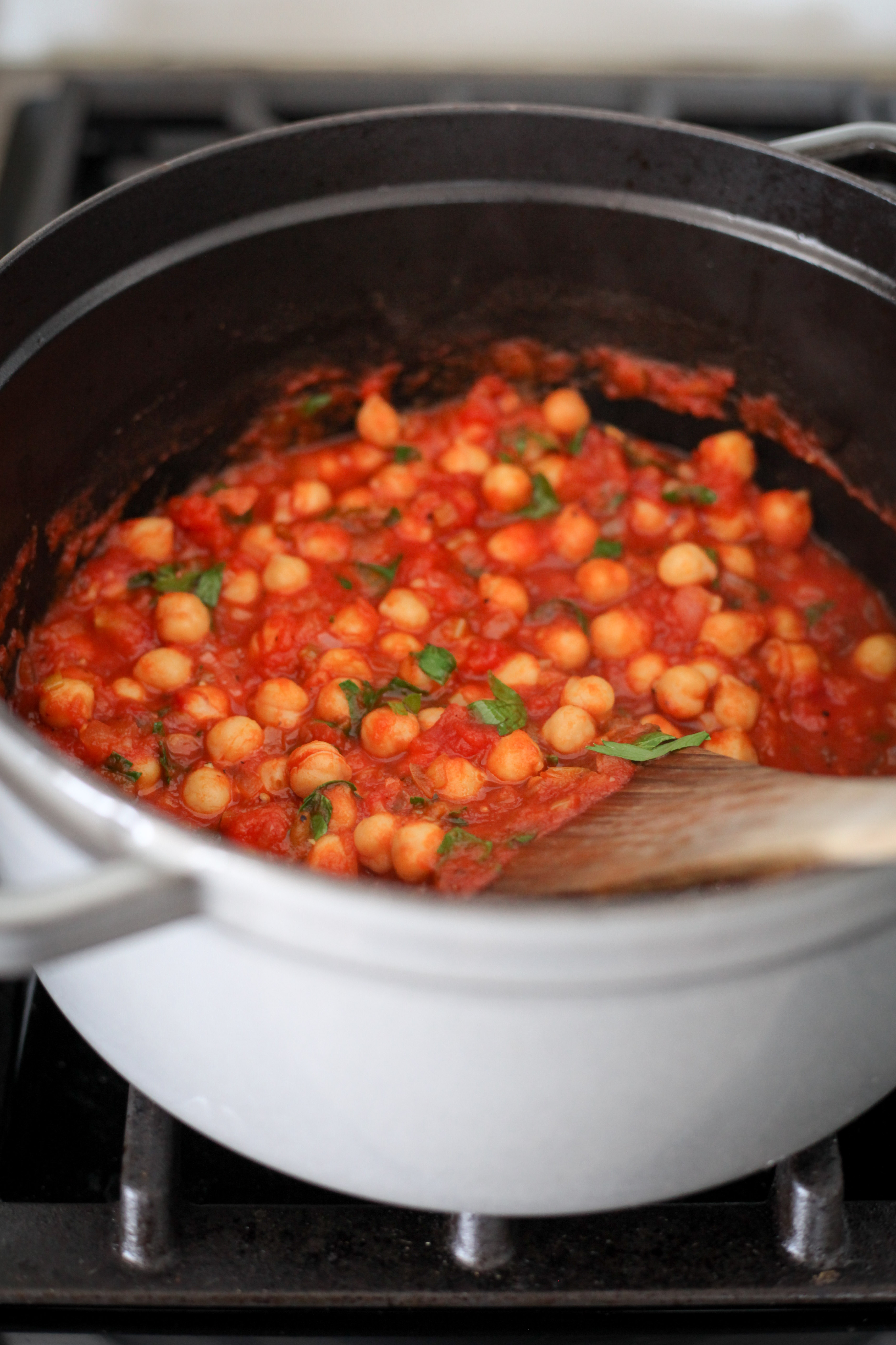 Spicy Chickpea-Tomato Ragout | amodestfeast.com | @amodestfeast