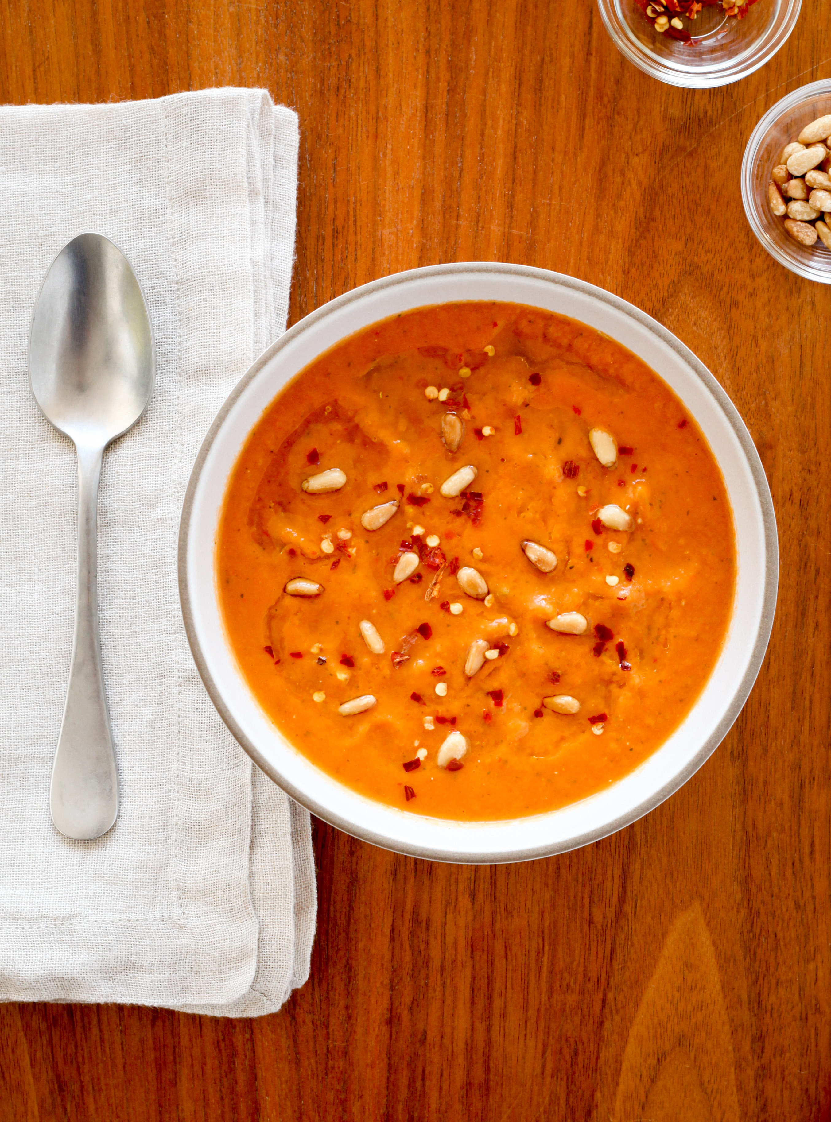 Roasted Tomato-Eggplant Soup | amodestfeast.com | @amodestfeast