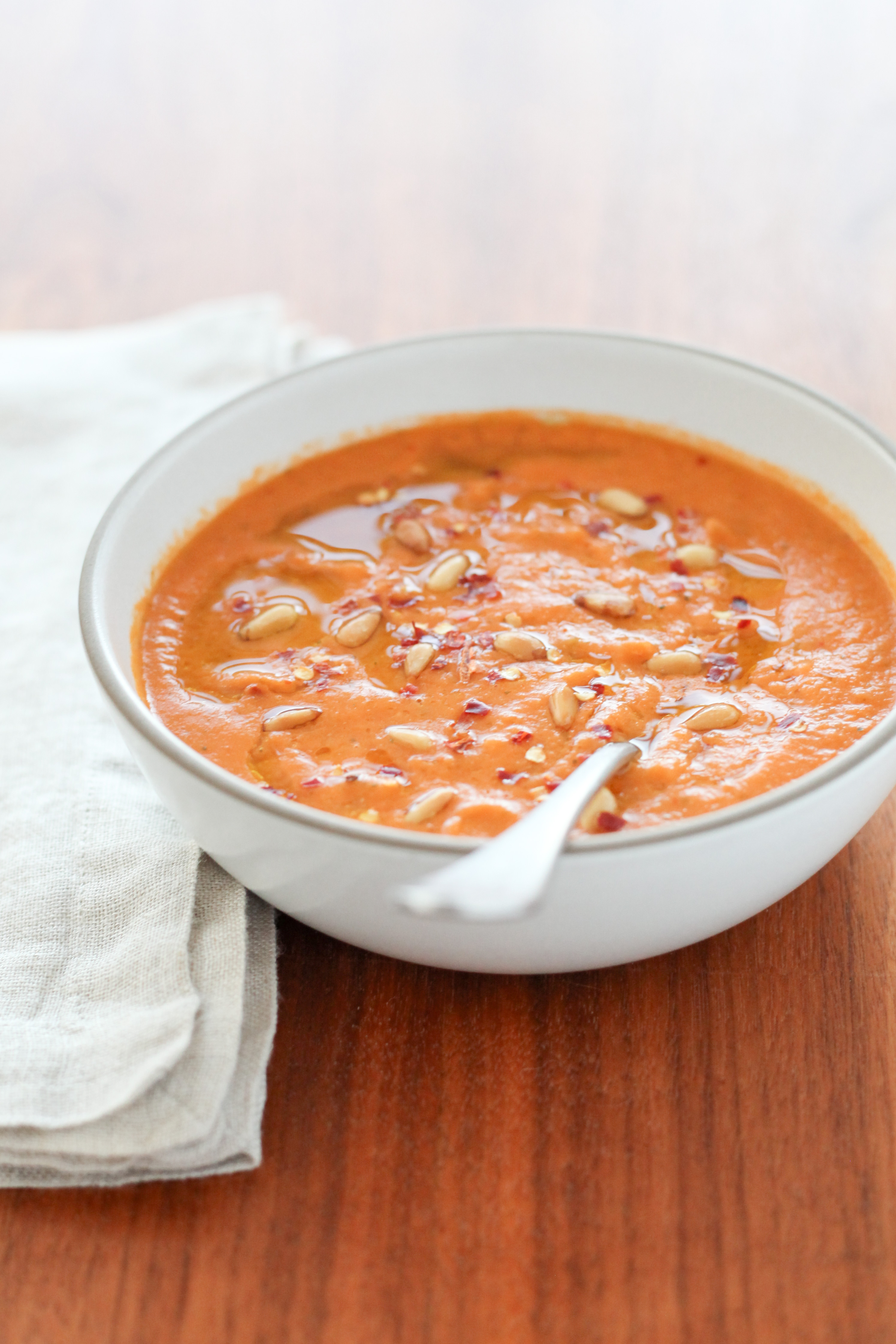 Roasted Tomato-Eggplant Soup | amodestfeast.com | @amodestfeast