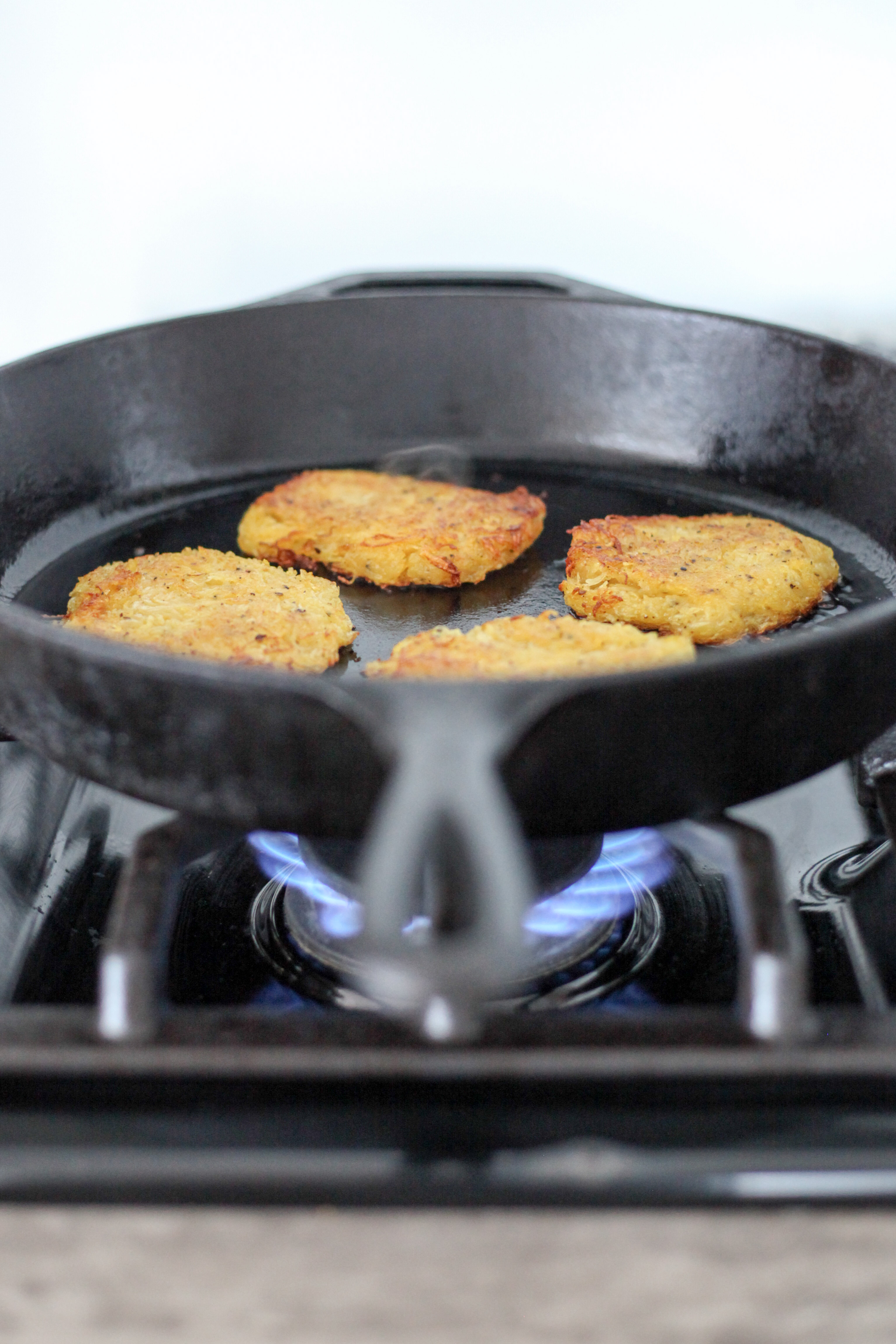 Frying spaghetti squash hash browns