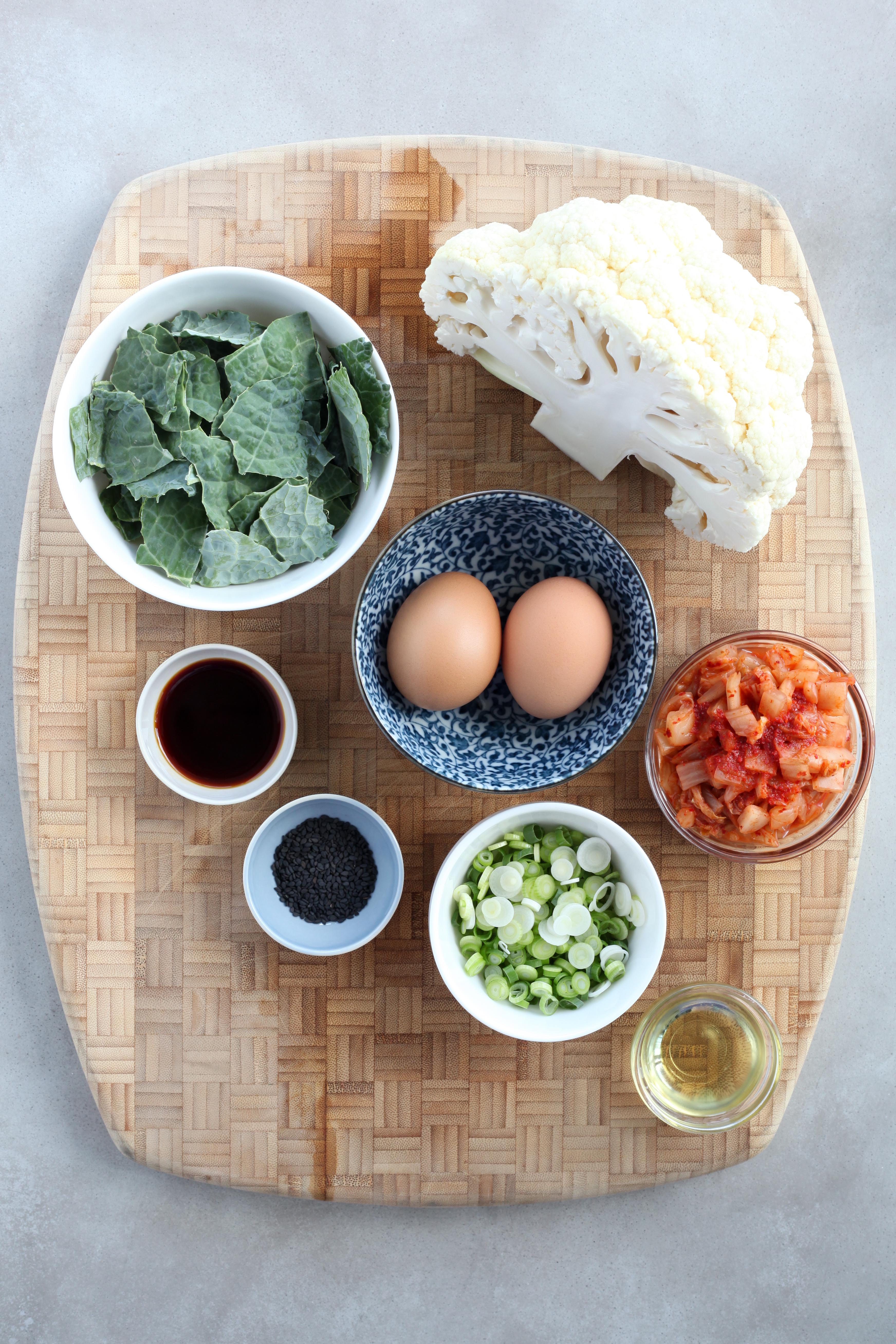 Cauliflower fried rice ingredients