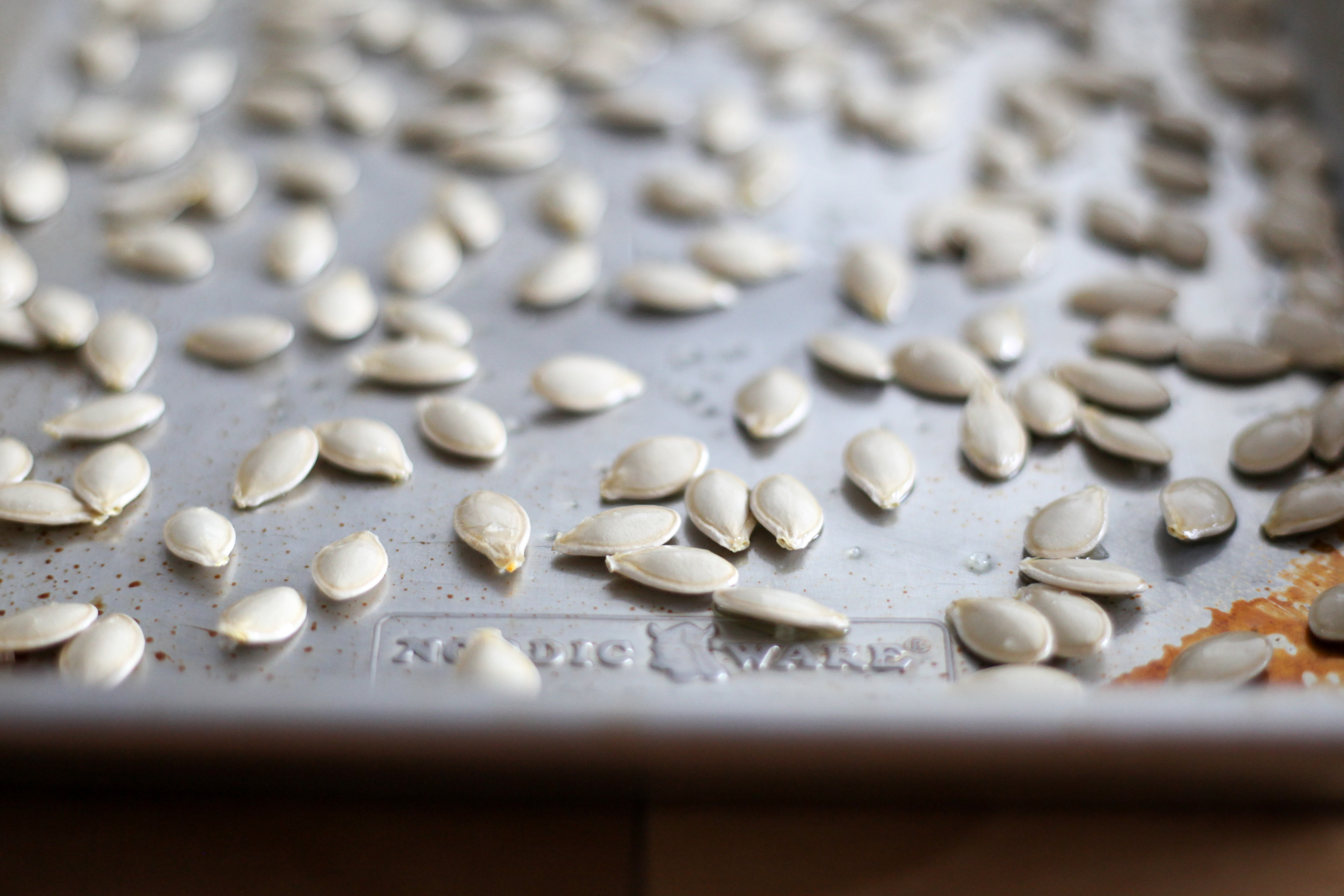 Roasting squash seeds