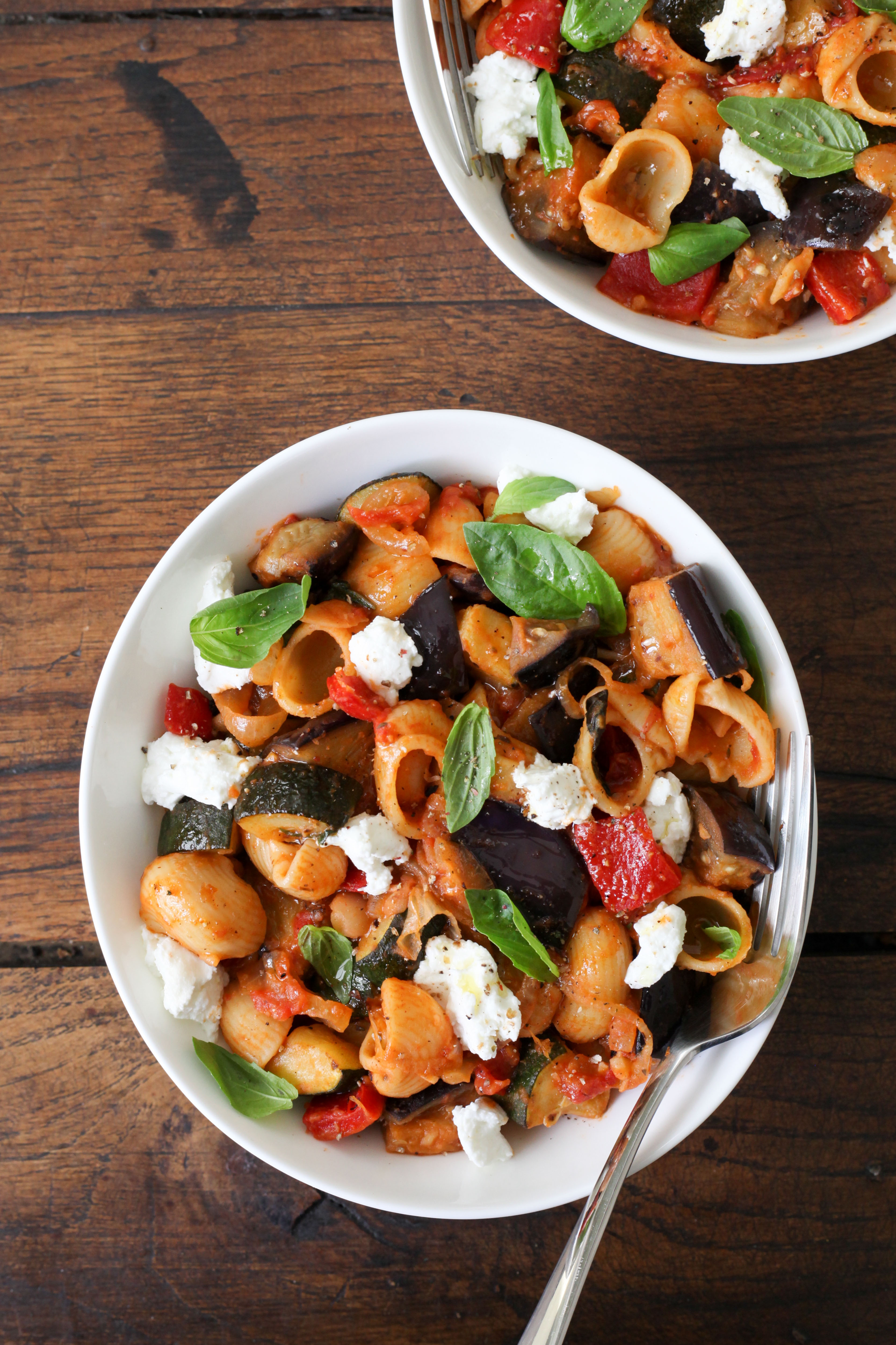 Ratatouille Pasta With White Beans | amodestfeast.com | @amodestfeast