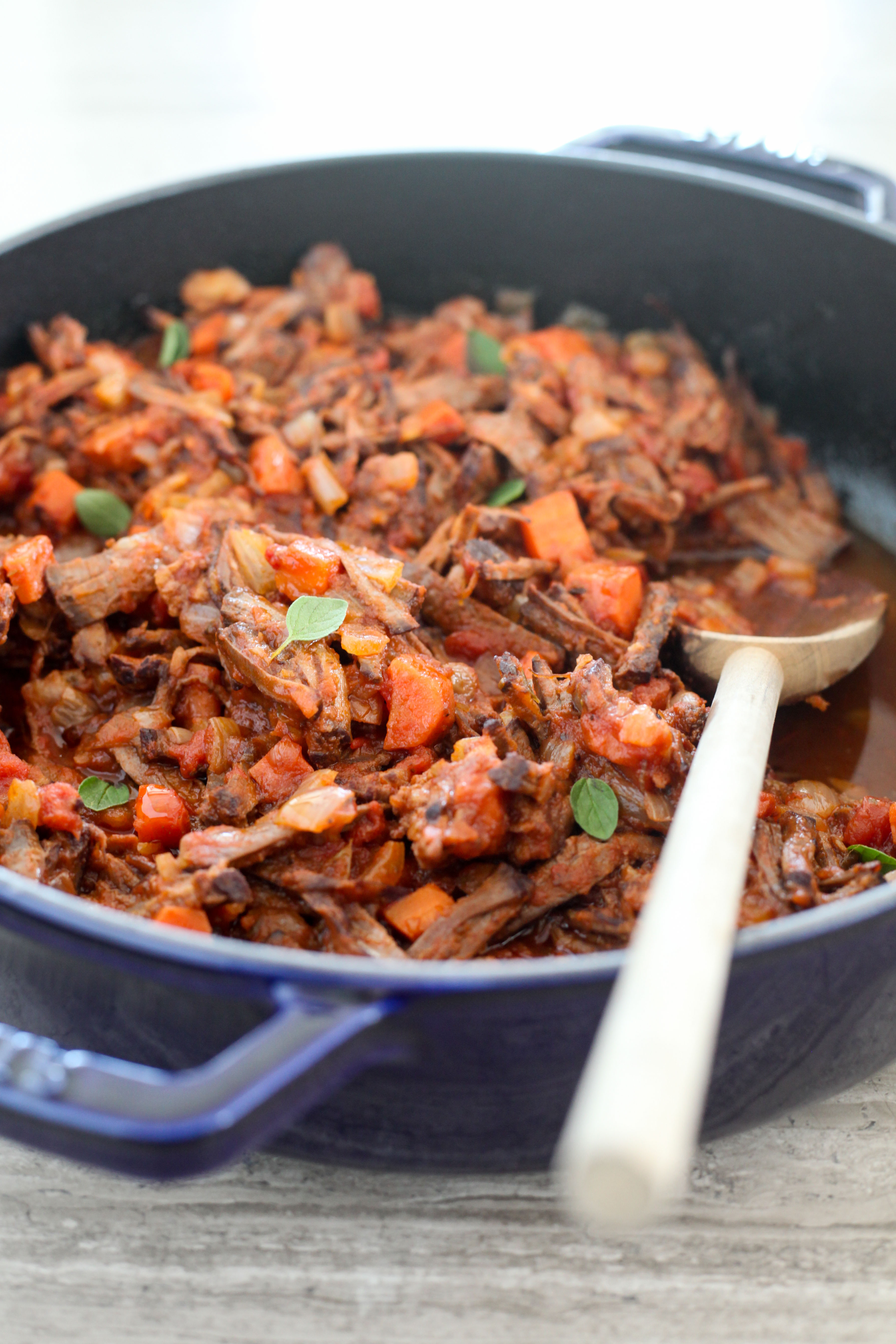 Italian Brisket With Tomatoes, Onions, and Carrots | amodestfeast.com | @amodestfeast