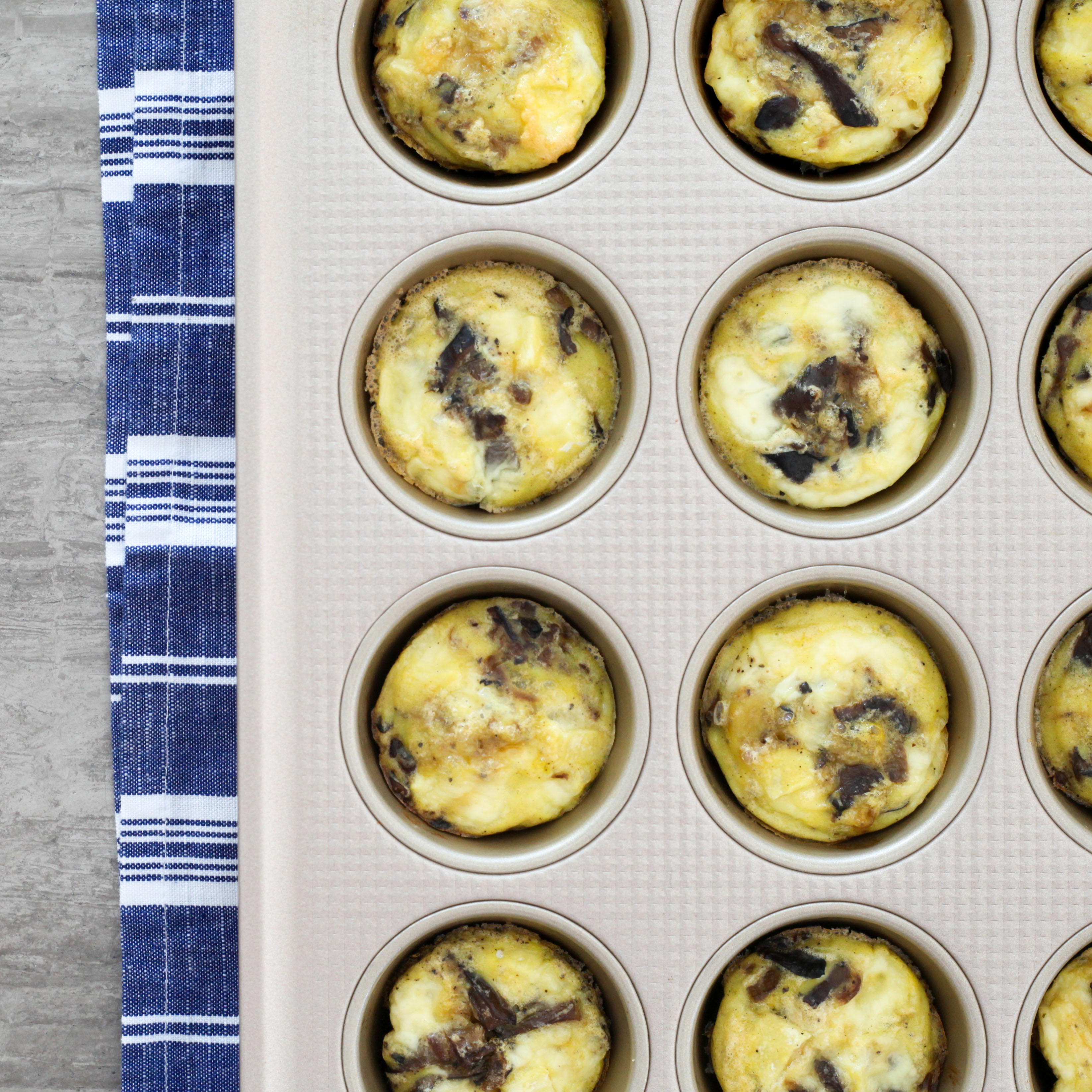 Brie, Mushroom, and Caramelized Onion Egg Muffins | amodestfeast.com | @amodestfeast