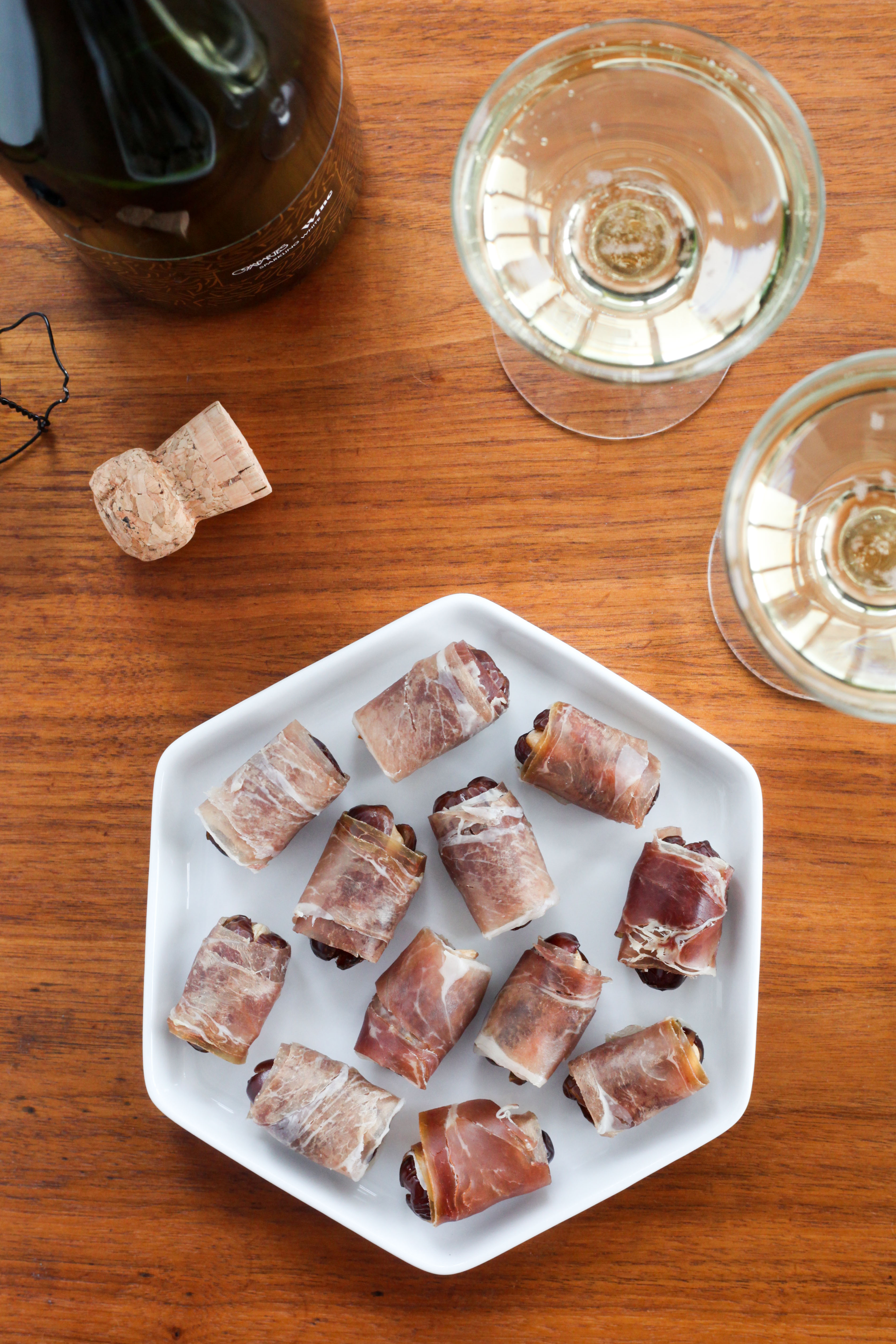 Prosciutto-Wrapped Almond-Stuffed Dates | amodestfeast.com | @amodestfeast