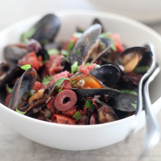 Mussels Puttanesca | amodestfeast.com | @amodestfeast