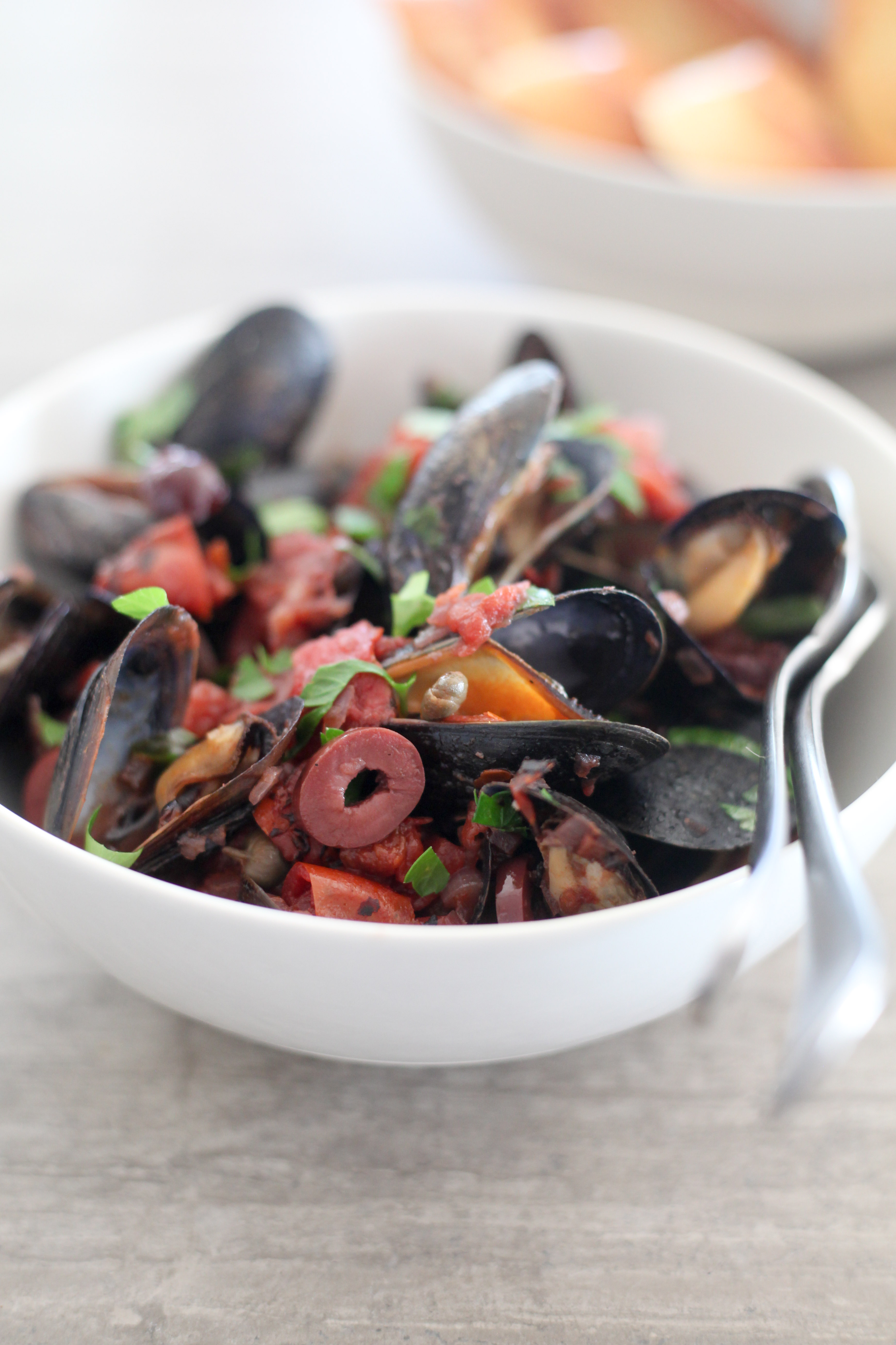 Mussels Puttanesca | amodestfeast.com | @amodestfeast