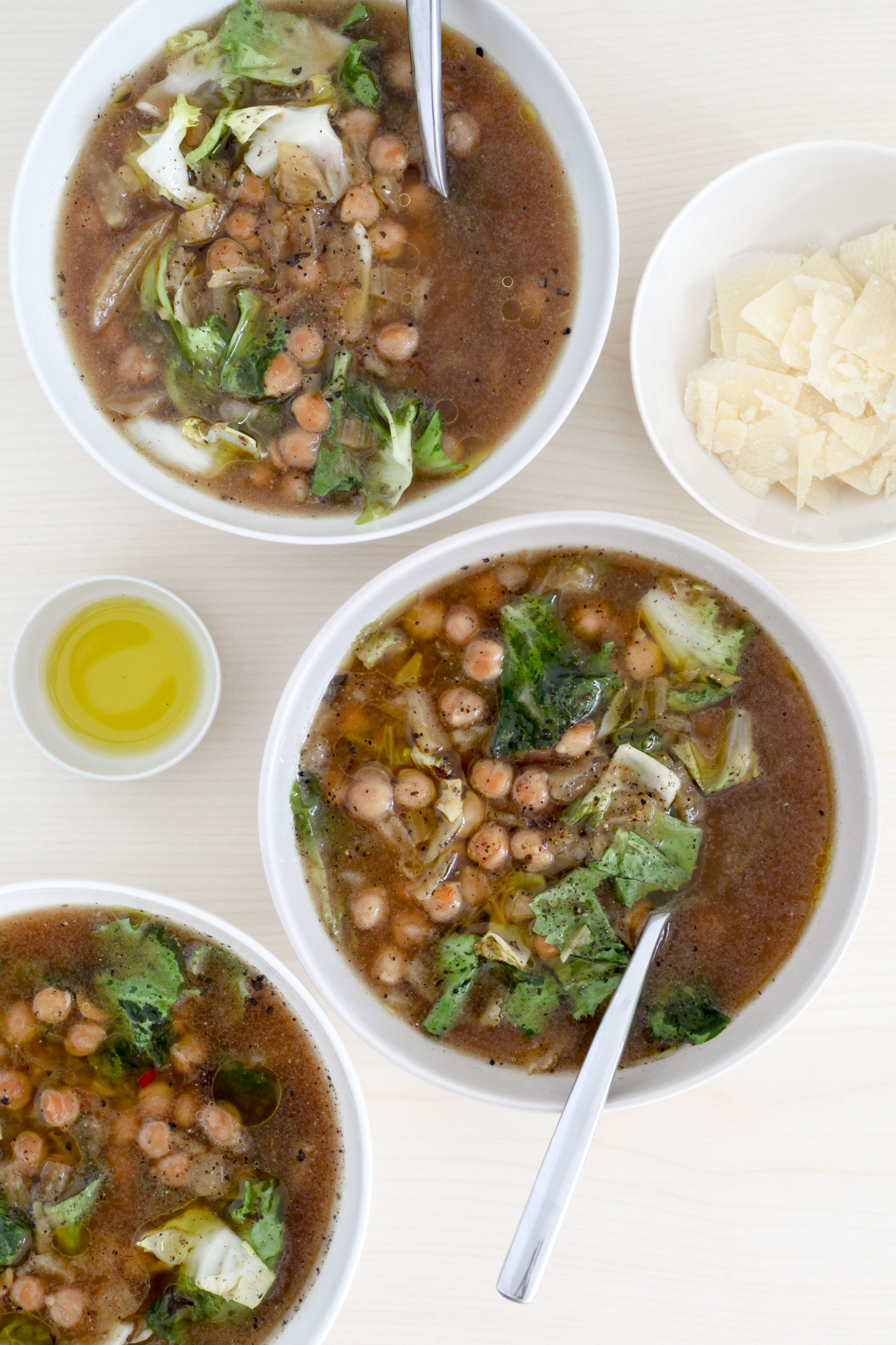 Slow-Cooker Sicilian Chickpea and Escarole Soup | amodestfeast.com | @amodestfeast