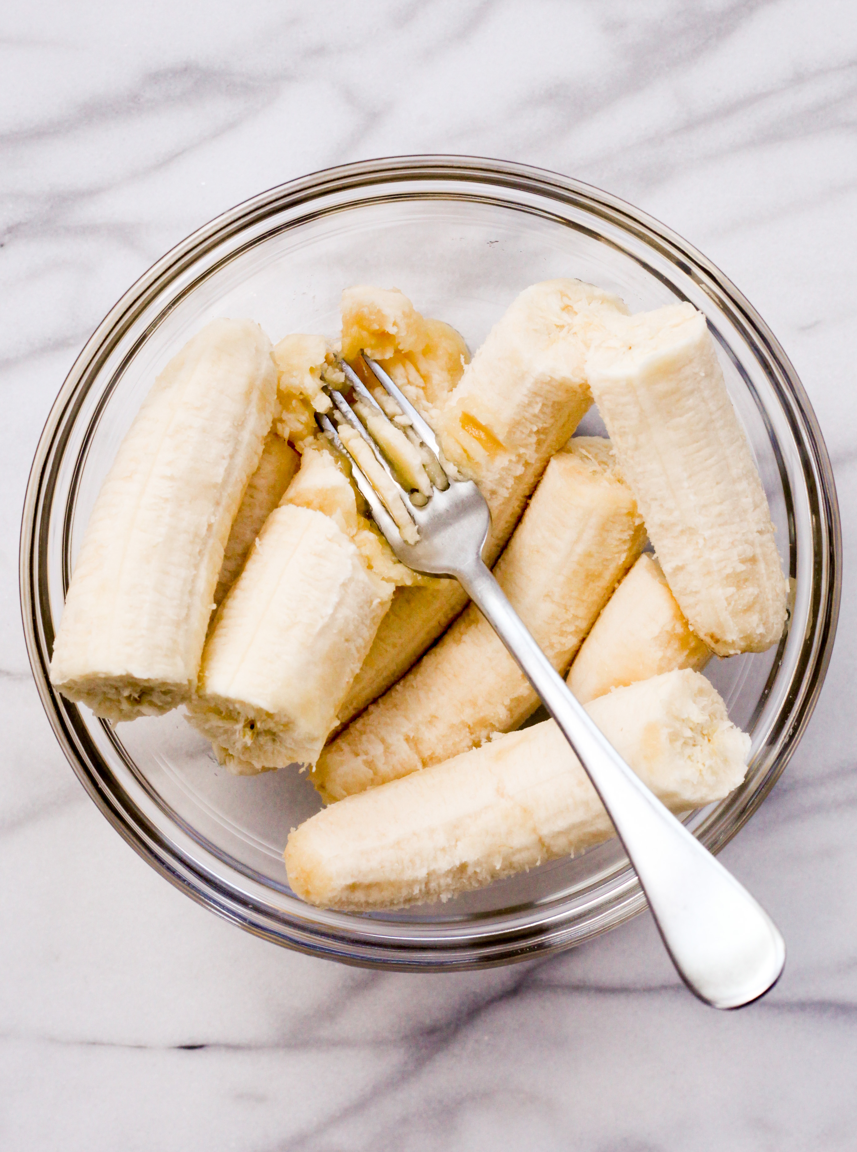 Mashing bananas