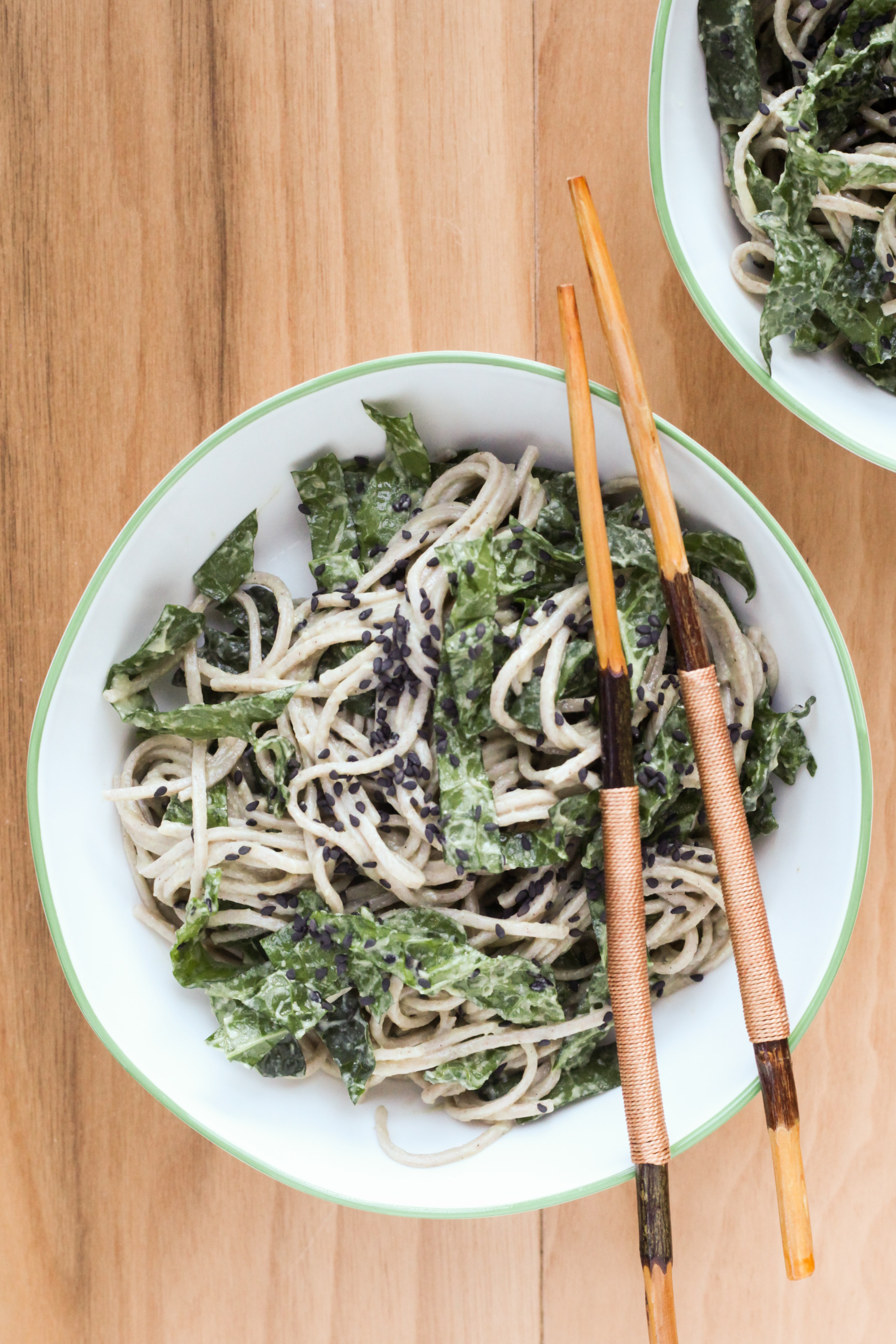 Miso-Avocado Soba Noodles With Kale | amodestfeast.com | @amodestfeast