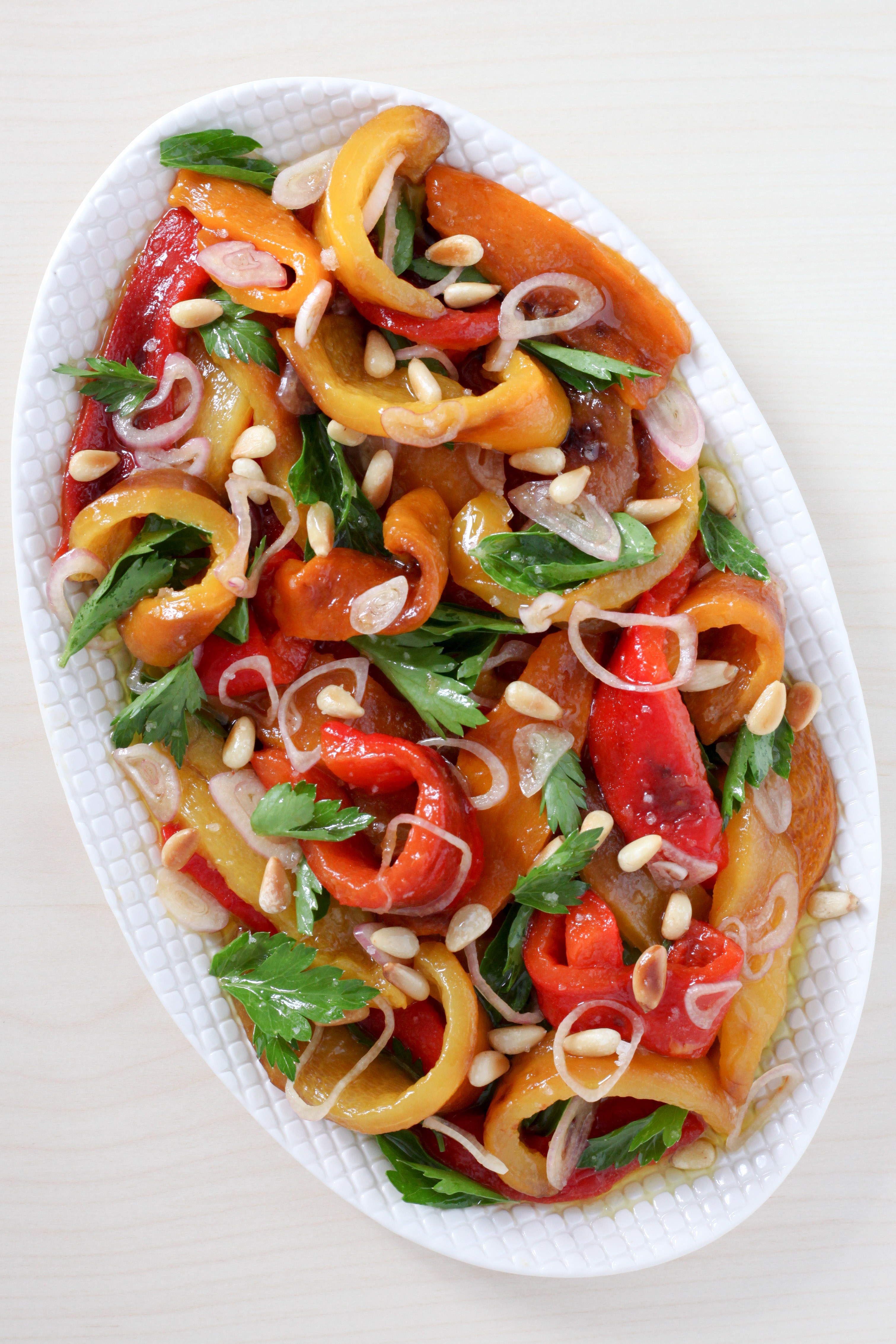 Marinated Bell Peppers With Pine Nuts and Herbs | amodestfeast.com | @amodestfeast