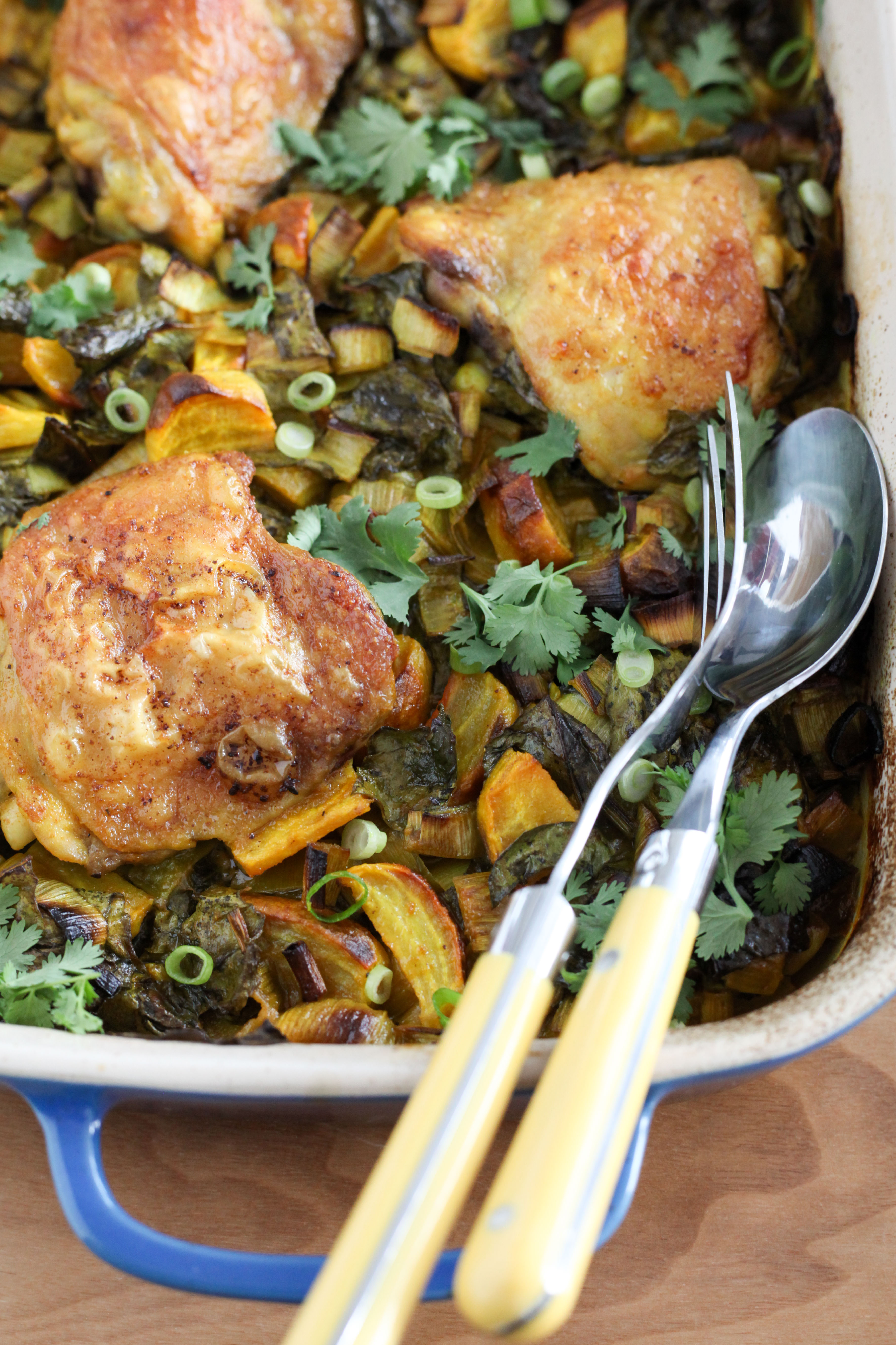 Turmeric Braised Chicken Thighs With Golden Beets and Leeks | A Modest Feast | @amodestfeast