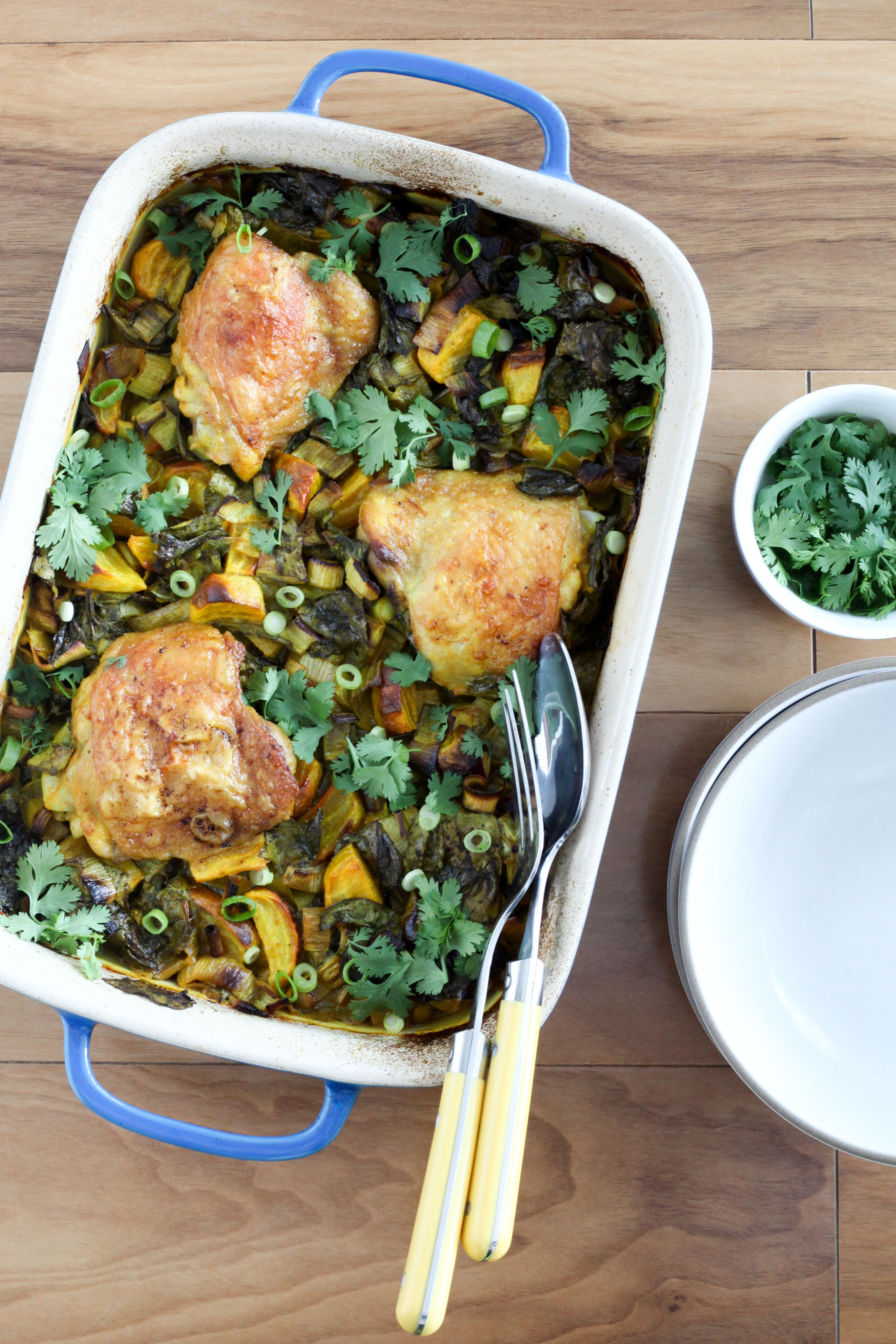 Turmeric Braised Chicken Thighs With Golden Beets and Leeks | A Modest Feast | @amodestfeast