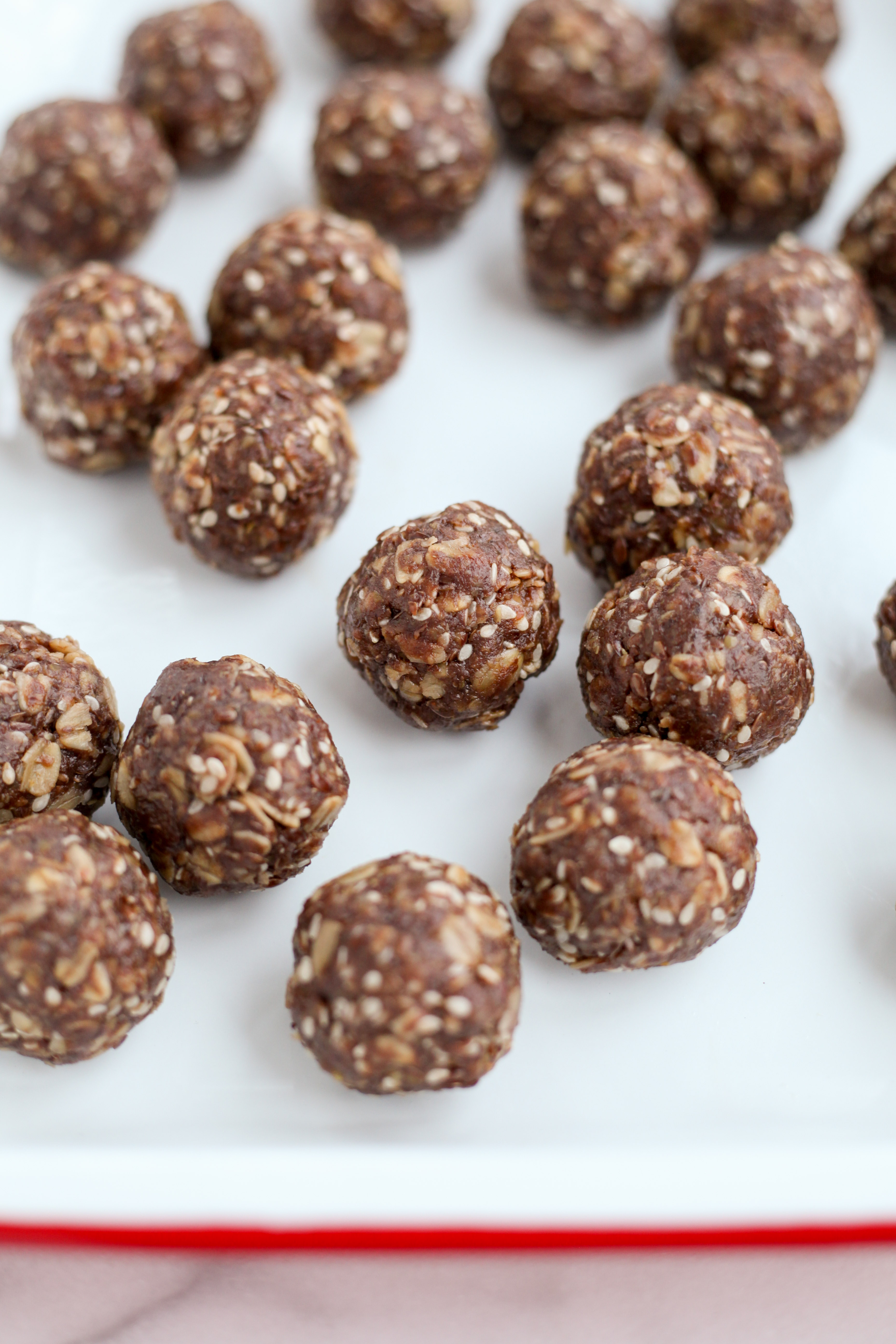 Chocolate-Tahini-Ginger Bliss Balls | A Modest Feast | @amodestfeast