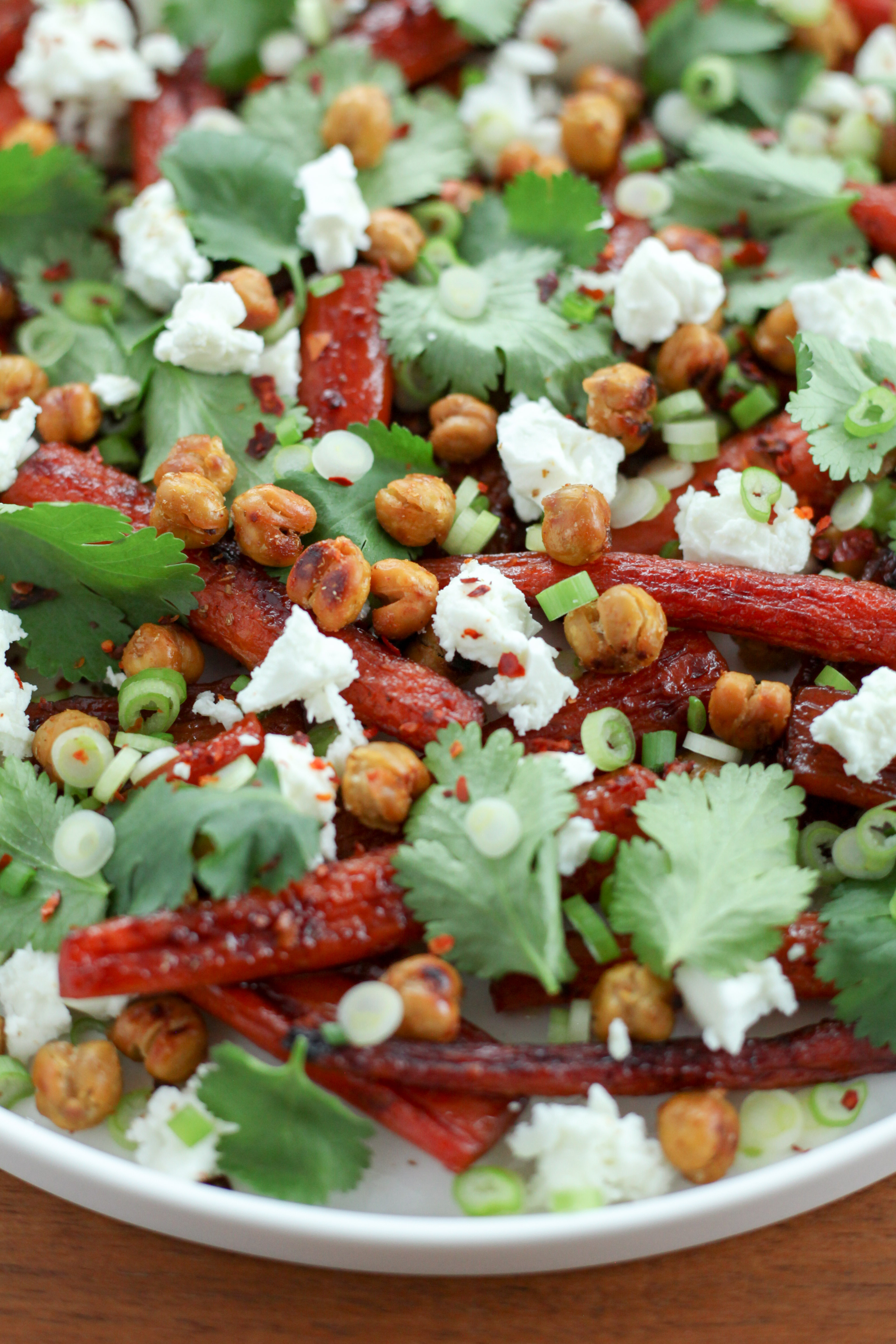 Pomegranate-Molasses-Glazed Carrots With Crispy Chickpeas and Feta | A Modest Feast | @amodestfeast